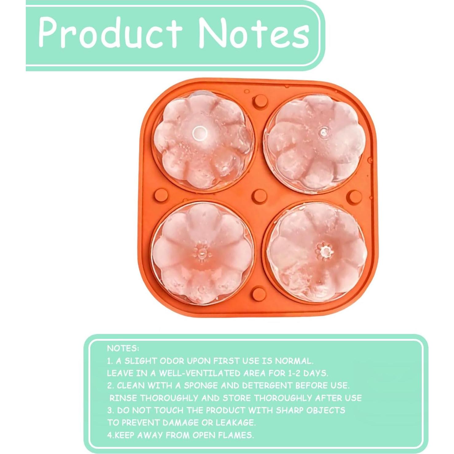 Molde de Hielo 3D Calabaza RIICFDD con Tapa Silicona 14x14cm