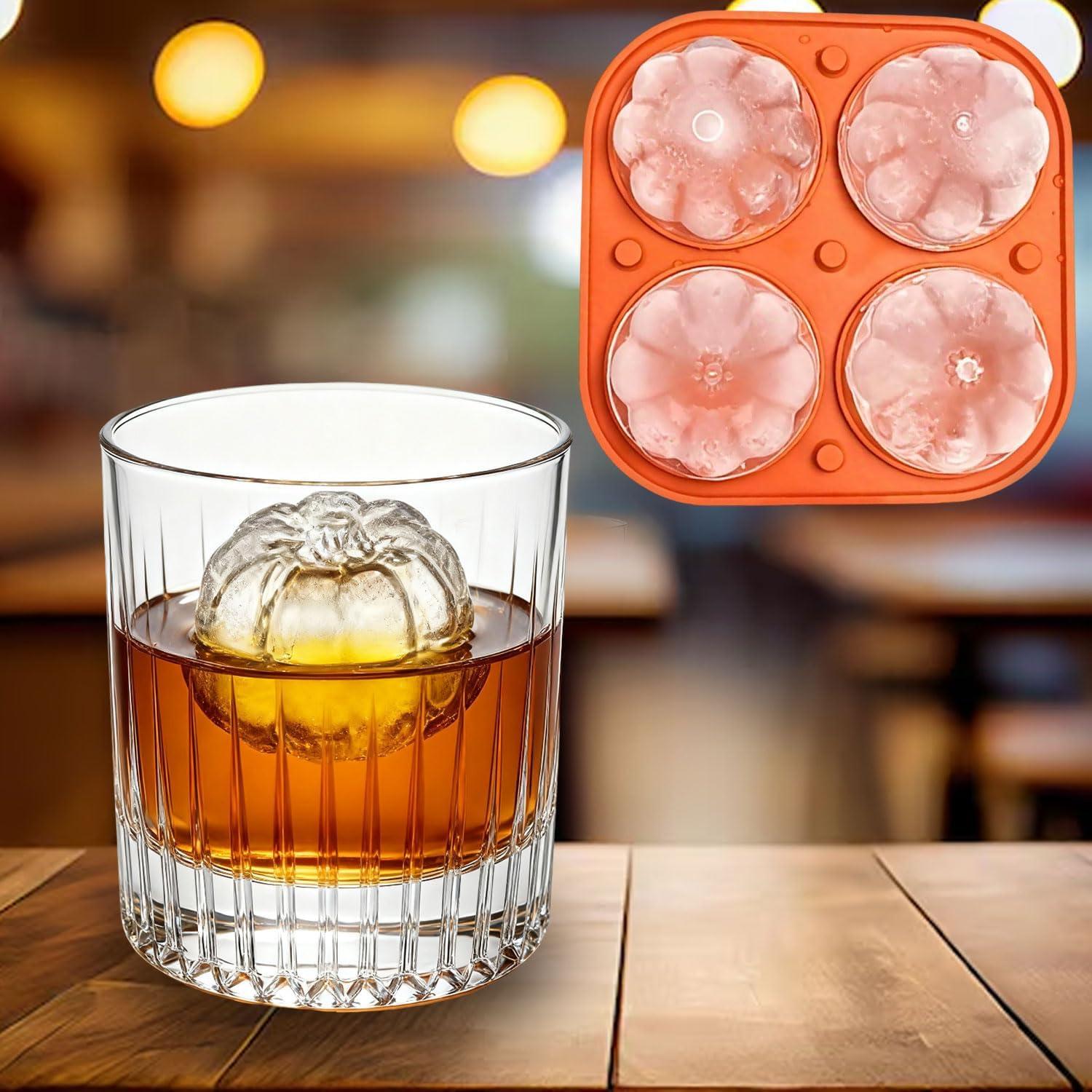 Molde de Hielo 3D Calabaza RIICFDD con Tapa Silicona 14x14cm