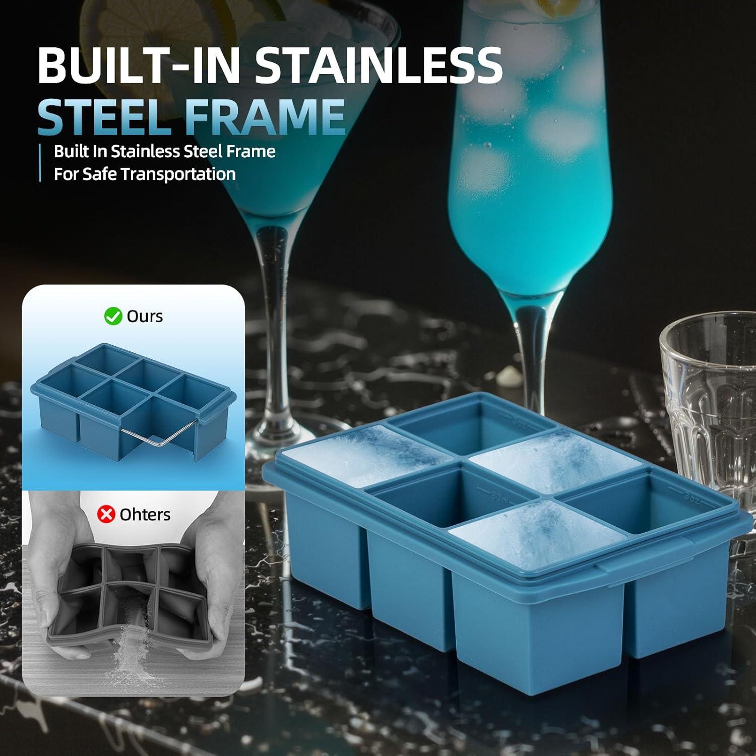 Bandejas de Hielo Grandes OAOZFWY - Silicona 2 Pulgadas 2 Piezas