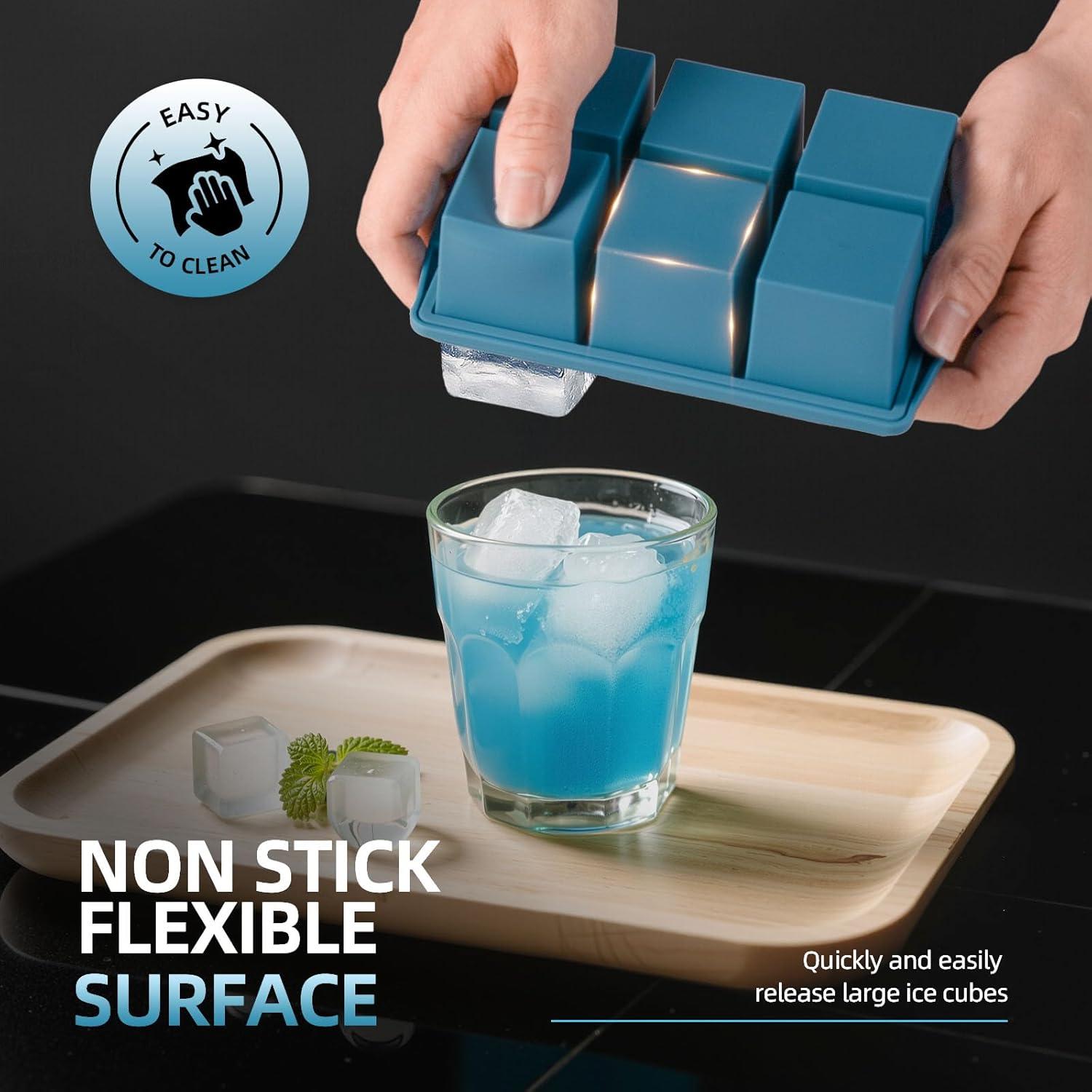 Bandejas de Hielo Grandes OAOZFWY - Silicona 2 Pulgadas 2 Piezas