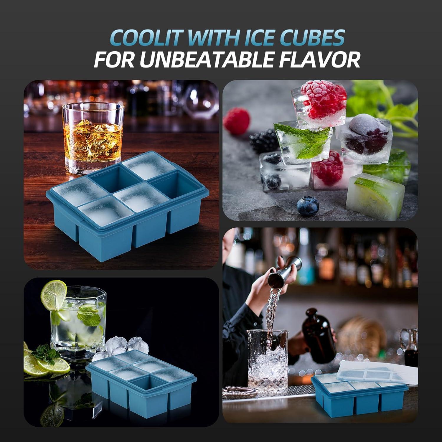 Bandejas de Hielo Grandes OAOZFWY - Silicona 2 Pulgadas 2 Piezas