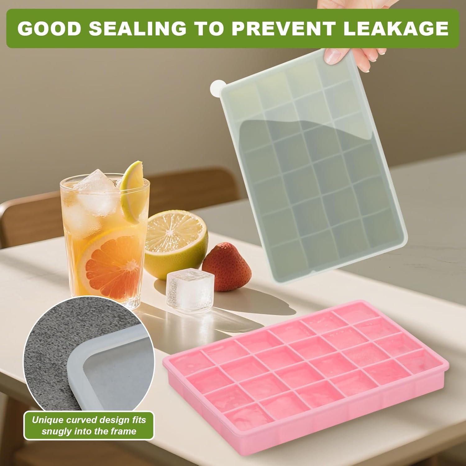 Bandeja de Hielo de Silicona Freebala 24 Cubos Rosa Verde