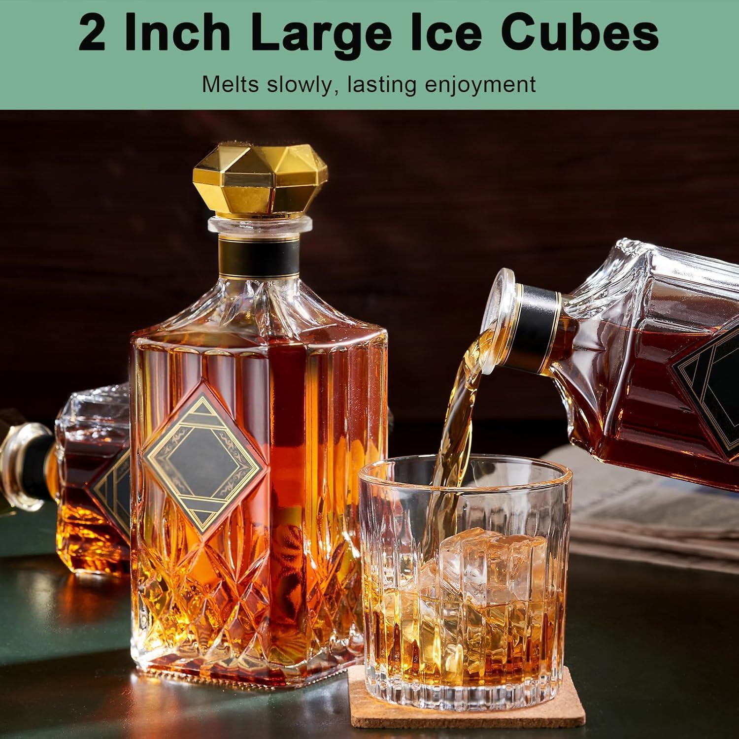 Bandeja de Hielo Grande Deeoutlife - 2 Moldes Cuadrados 5.08 cm