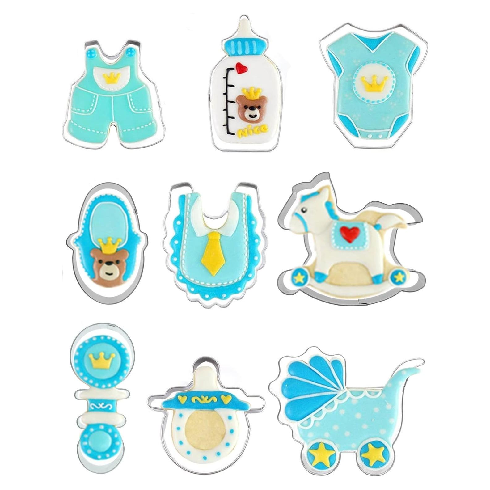 Juego de Cortadores de Galletas Baby Shower Comais 9 Piezas Acero Inoxidable