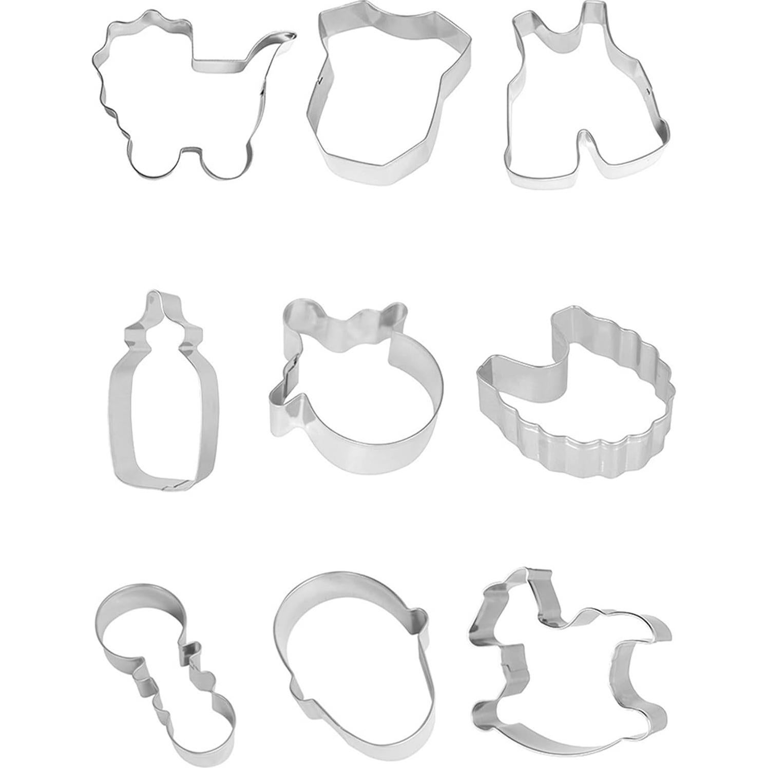 Juego de Cortadores de Galletas Baby Shower Comais 9 Piezas Acero Inoxidable