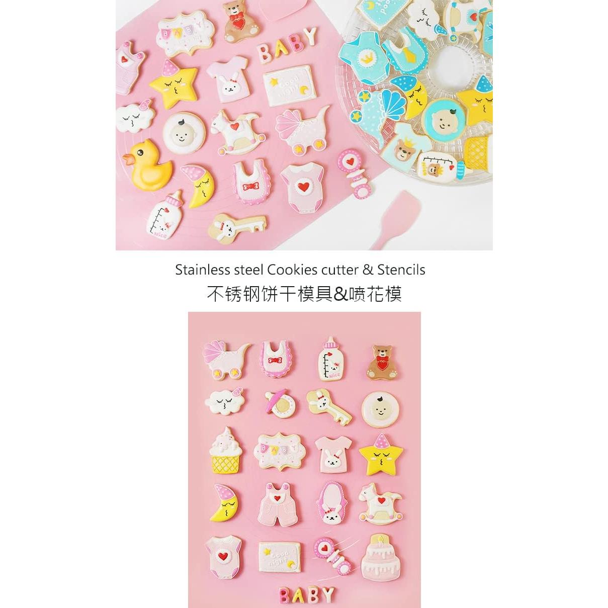 Juego de Cortadores de Galletas Baby Shower Comais 9 Piezas Acero Inoxidable