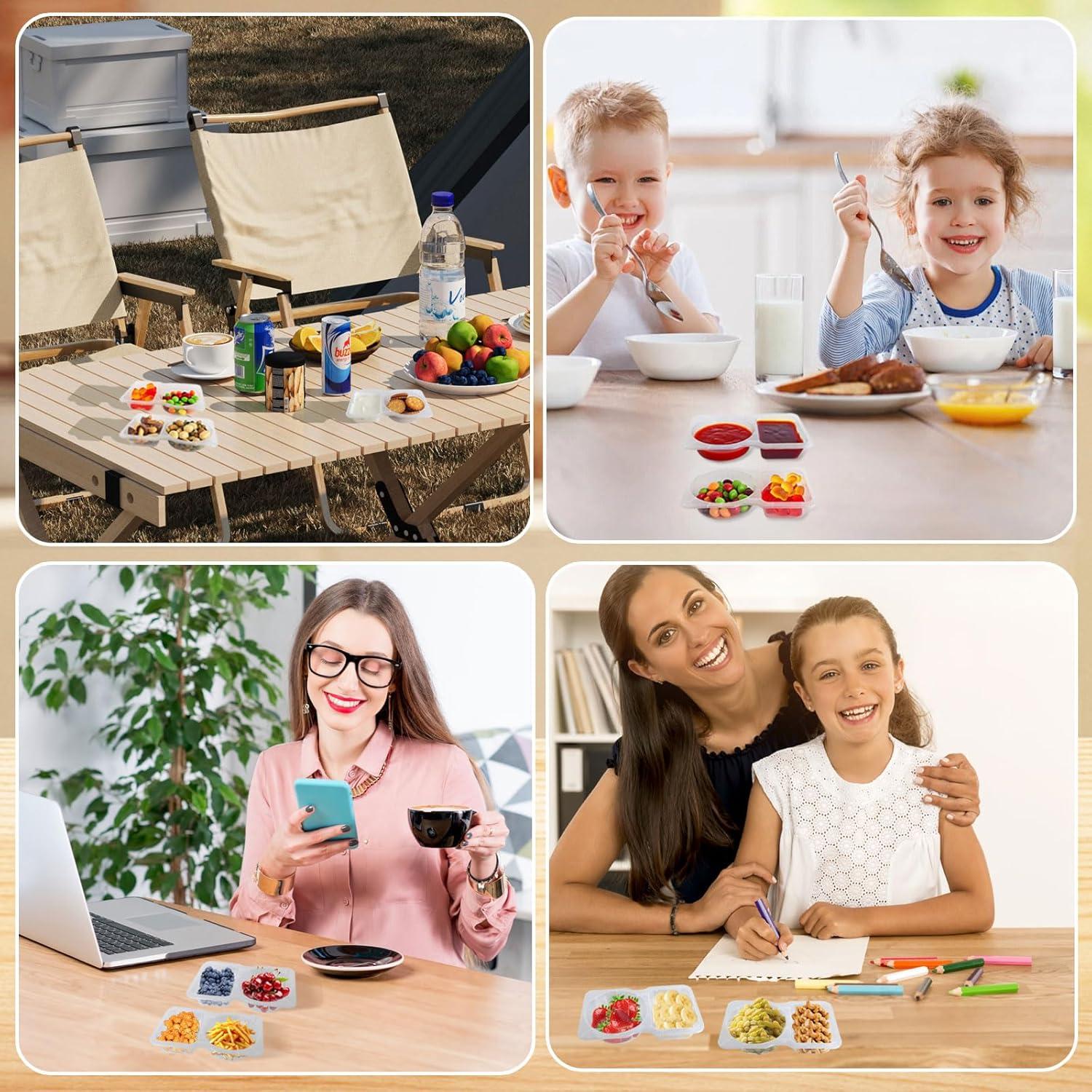 20 Contenedores Reutilizables de Snack HAILEE con Tapas