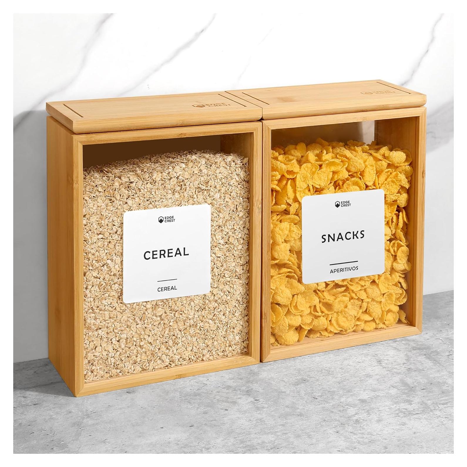 Dispensador de Alimentos 2L EdgeCrest de Bambú Hermético