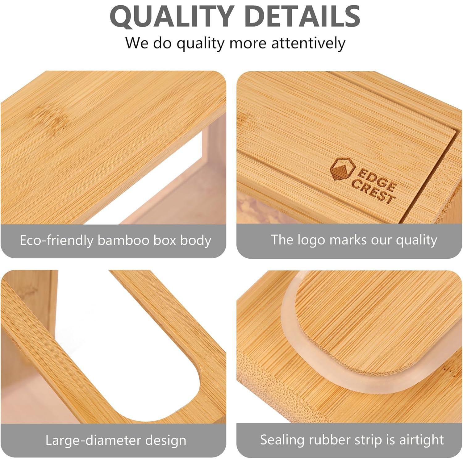 Dispensador de Alimentos 2L EdgeCrest de Bambú Hermético