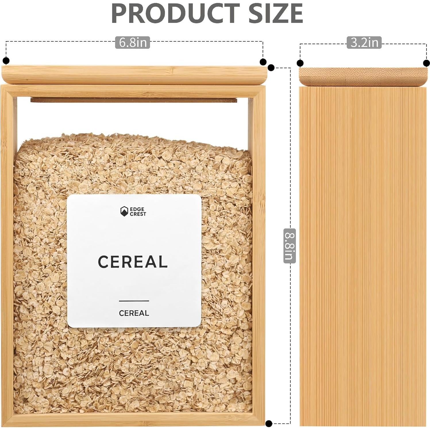 Dispensador de Alimentos 2L EdgeCrest de Bambú Hermético