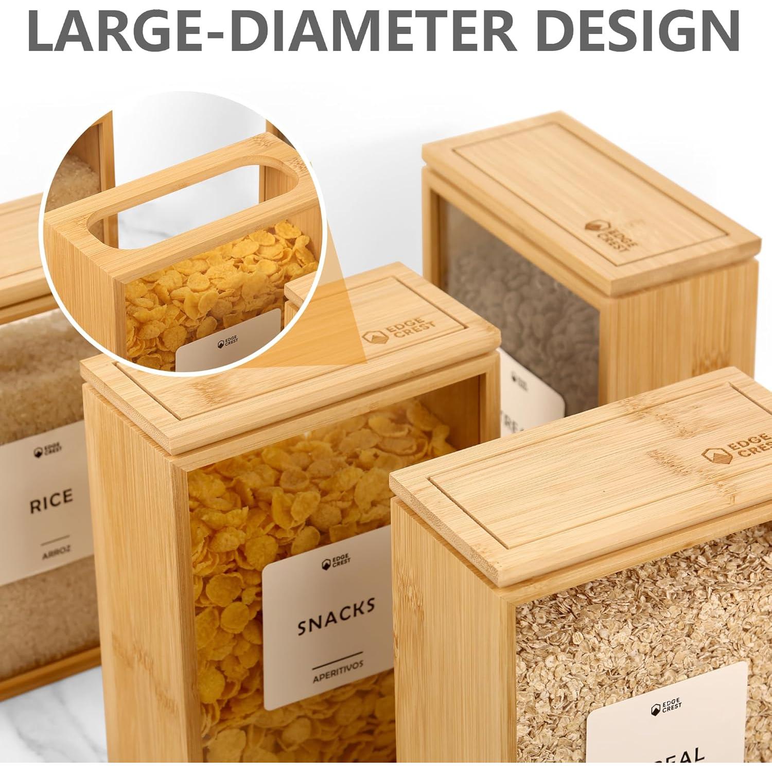 Dispensador de Alimentos 2L EdgeCrest de Bambú Hermético