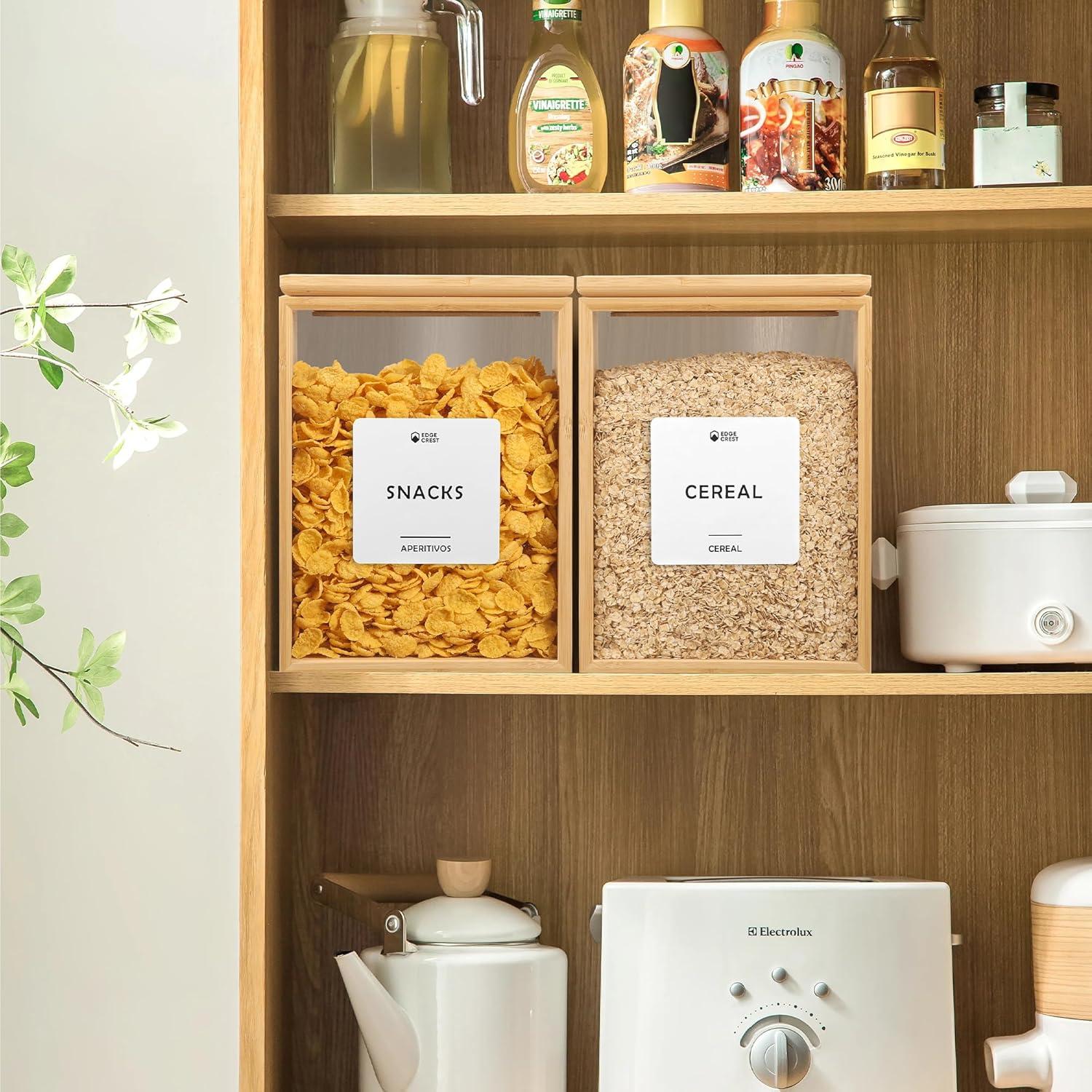 Dispensador de Alimentos 2L EdgeCrest de Bambú Hermético