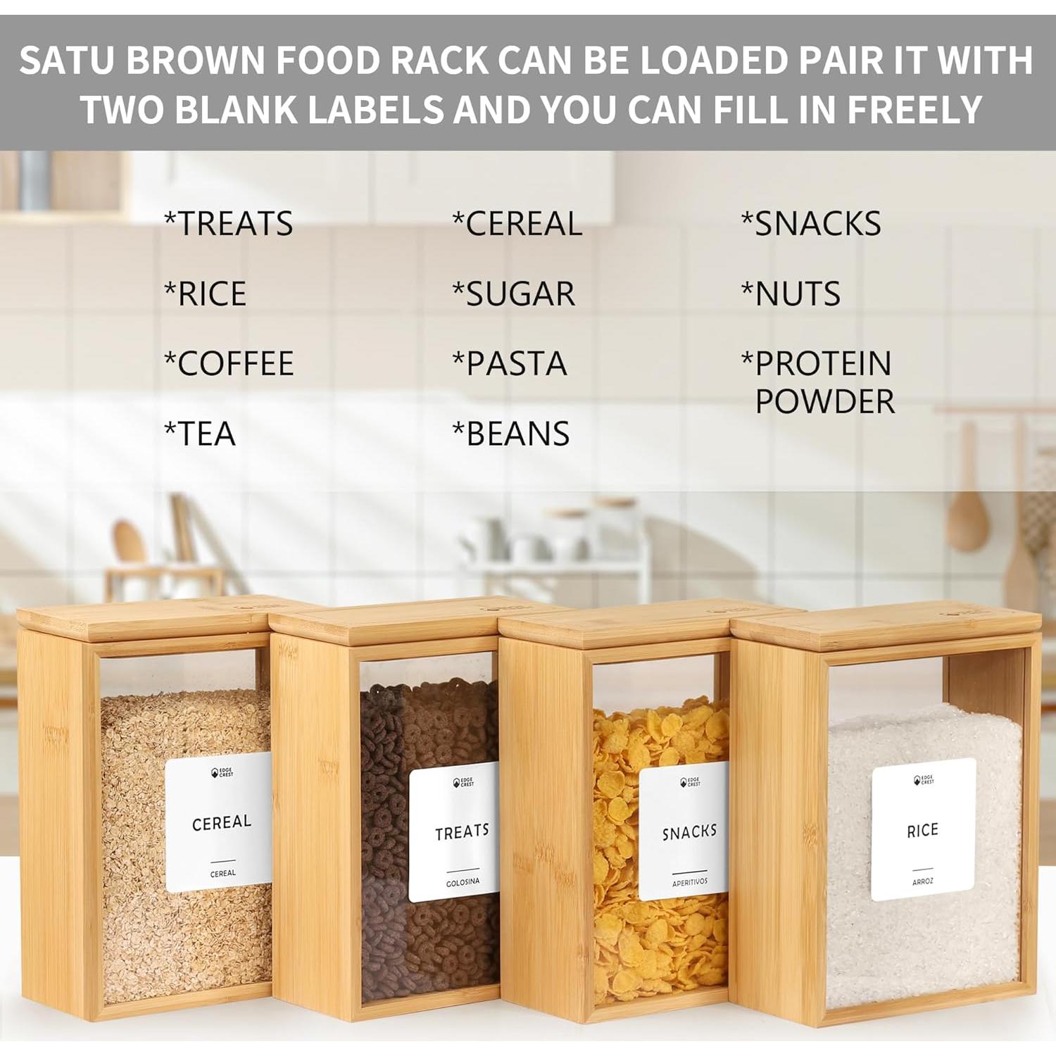 Dispensador de Alimentos 2L EdgeCrest de Bambú Hermético