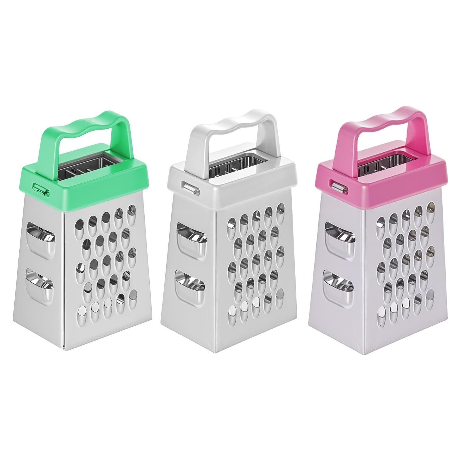 Mini Rallador de Queso COMNICO 3Pcs Acero Inoxidable Ergonómico