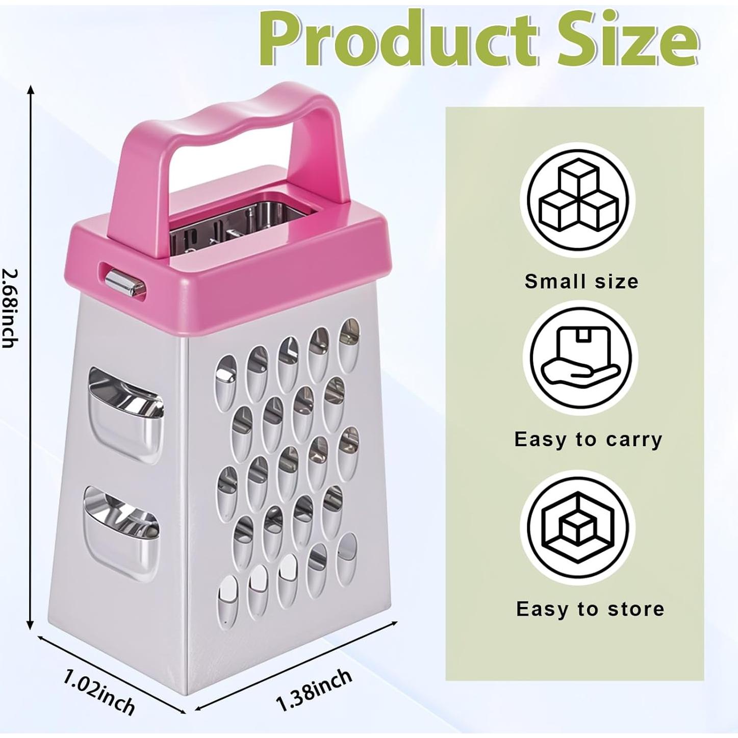 Mini Rallador de Queso COMNICO 3Pcs Acero Inoxidable Ergonómico