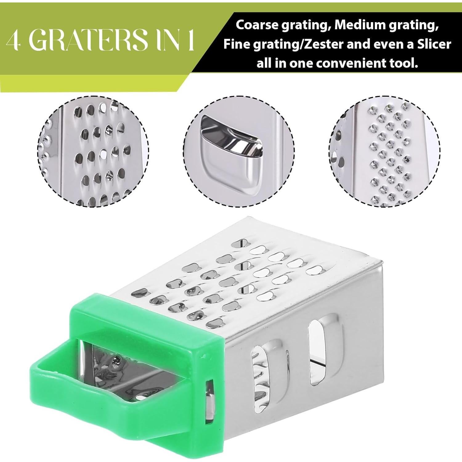Mini Rallador de Queso COMNICO 3Pcs Acero Inoxidable Ergonómico