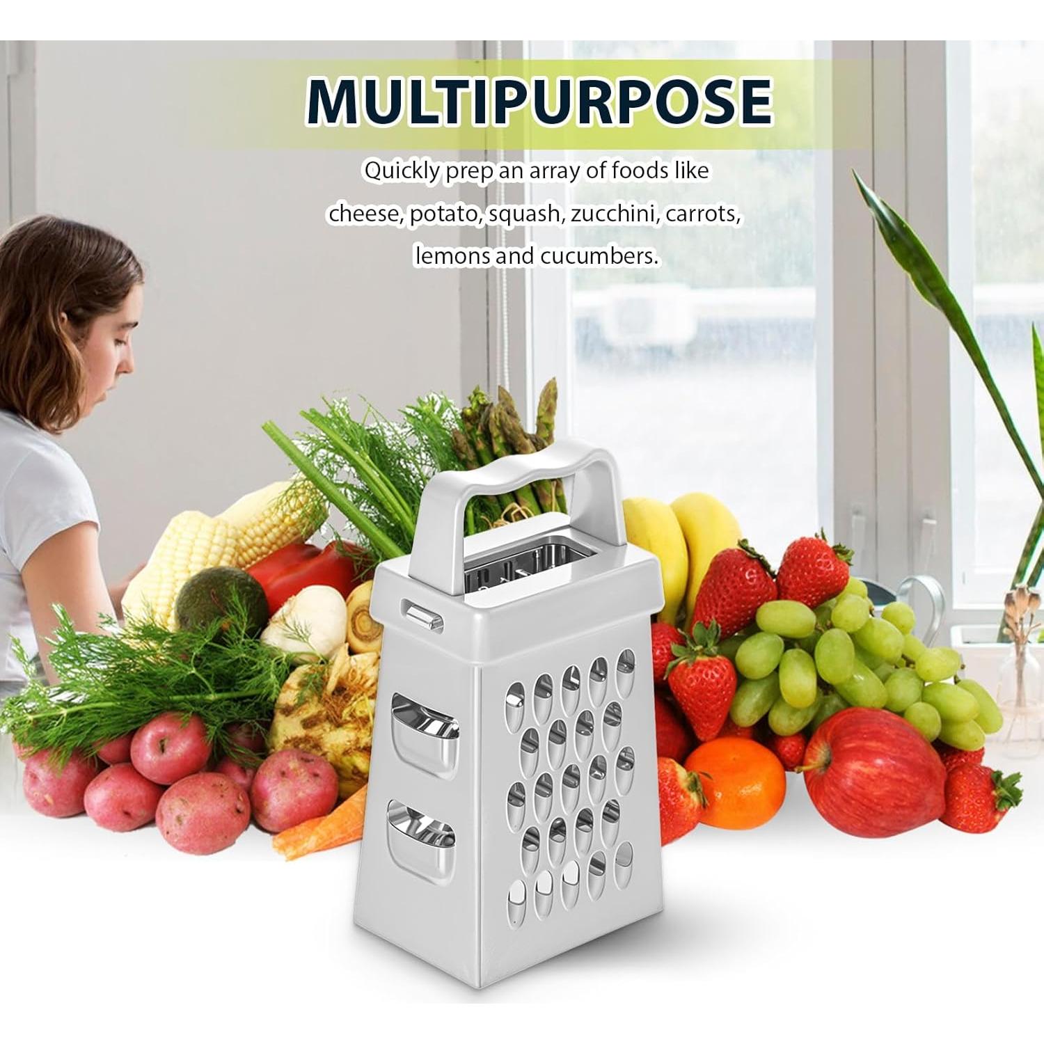 Mini Rallador de Queso COMNICO 3Pcs Acero Inoxidable Ergonómico