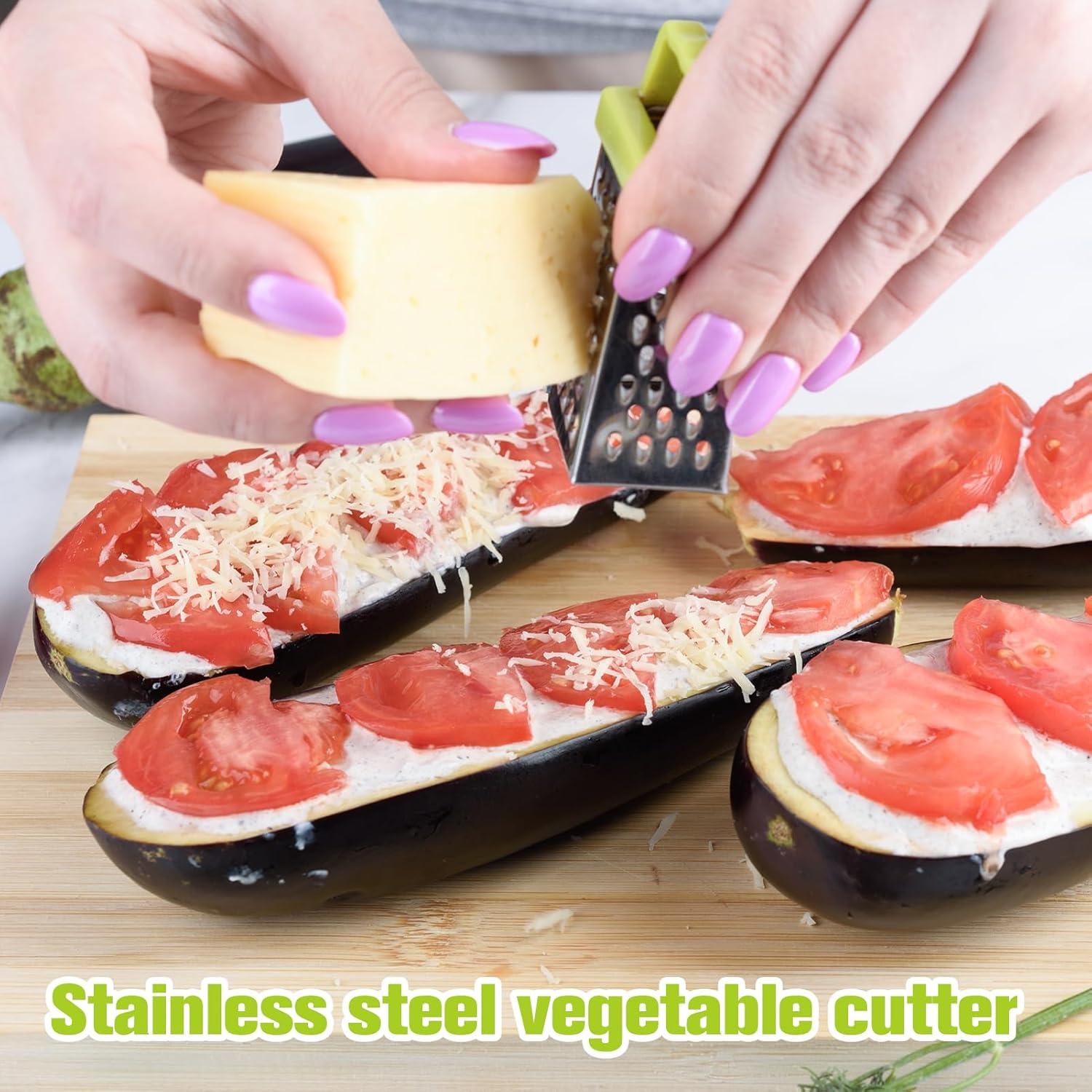 Juego de 9 Mini Ralladores de Queso OMASUNB Acero Inoxidable