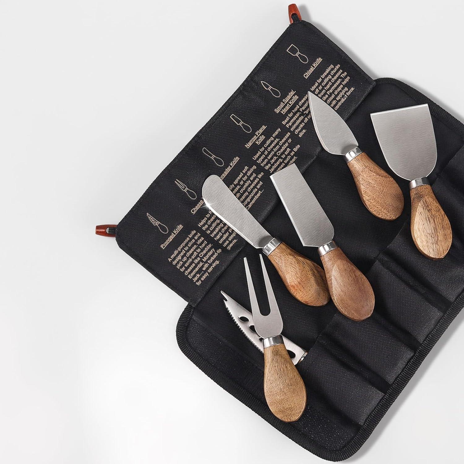 Set de 6 Cuchillos para Queso Esie Houzie - Acero Inoxidable y Madera