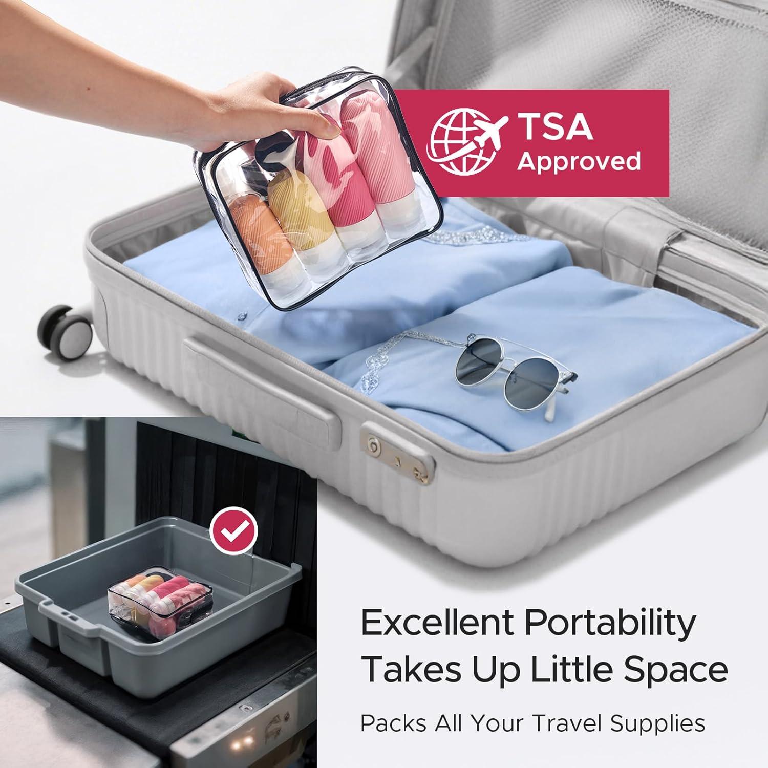 Kit de Botellas de Viaje LitBear 23 Piezas Aprobadas por TSA