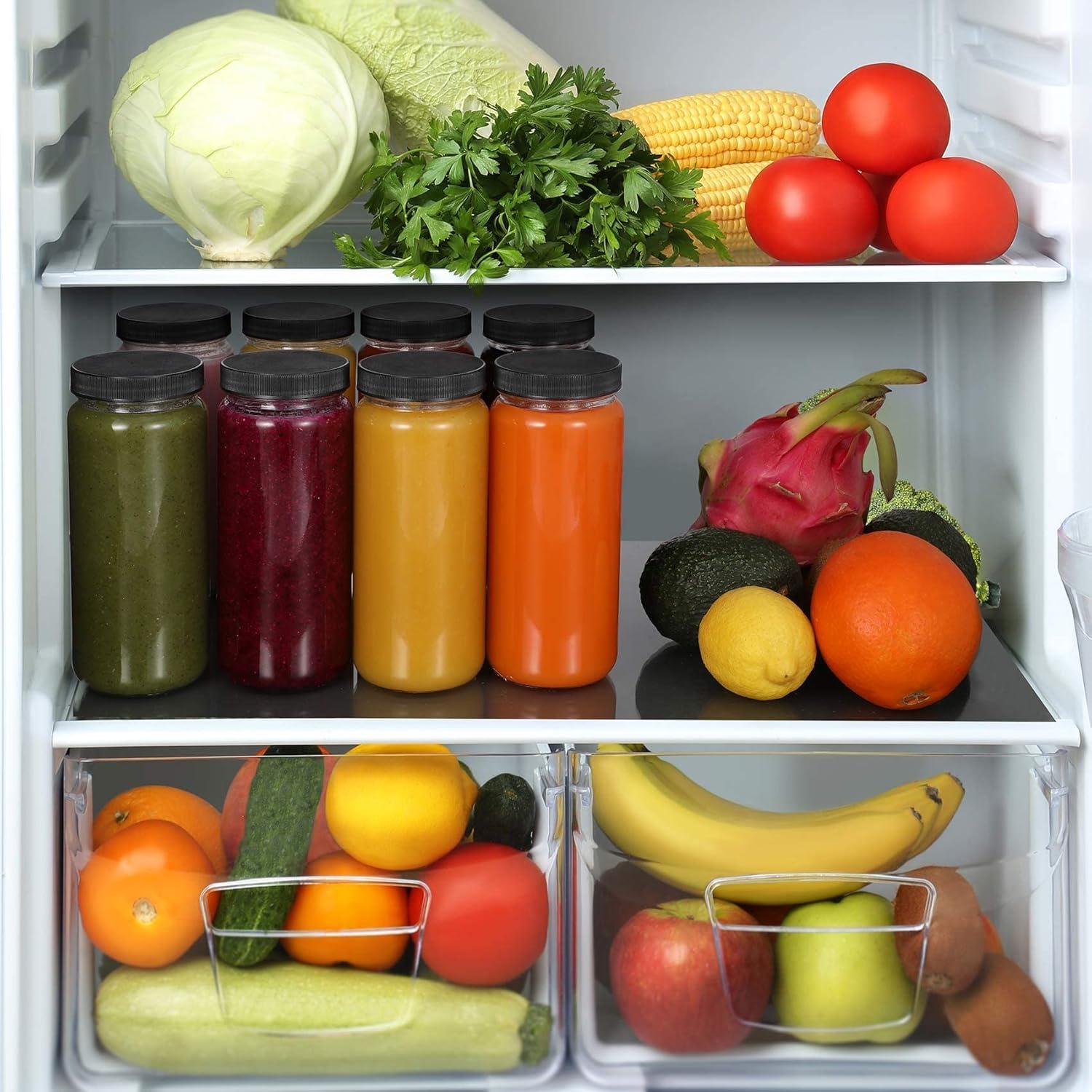 Pack de 8 Botellas de Vidrio AOZITA 16oz con Popotes y Tapas