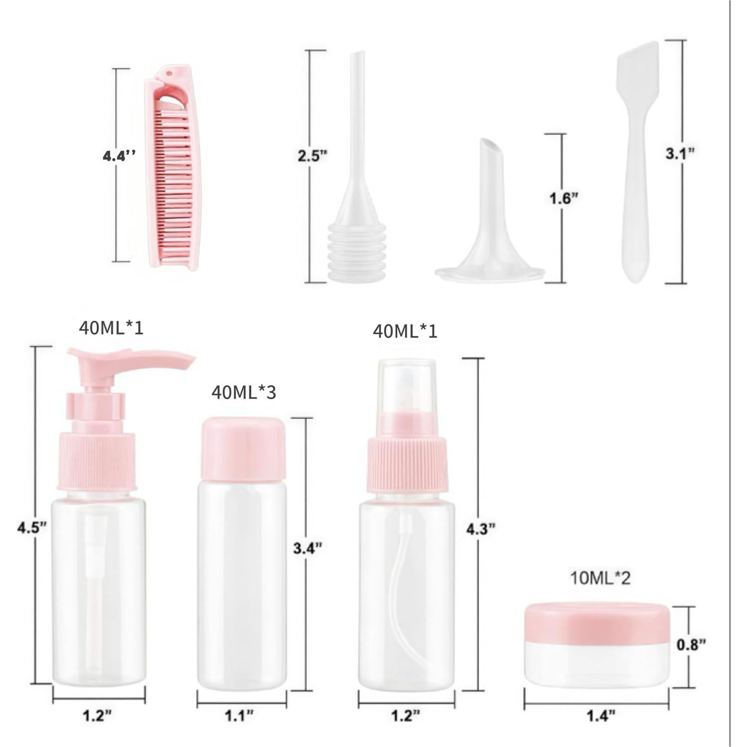 Kit de Botellas de Viaje Vitog 13 Piezas Aprobado por TSA