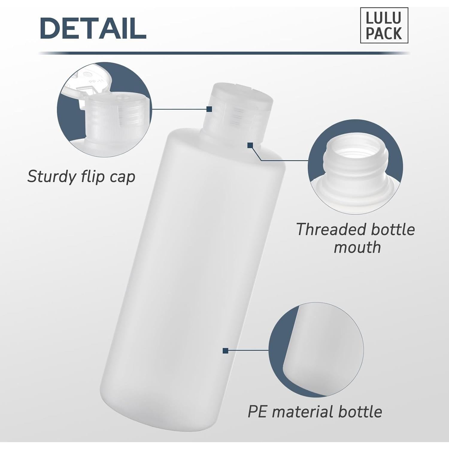 Botellas de Viaje Lulupack 18 ml Reutilizables A Prueba de Fugas