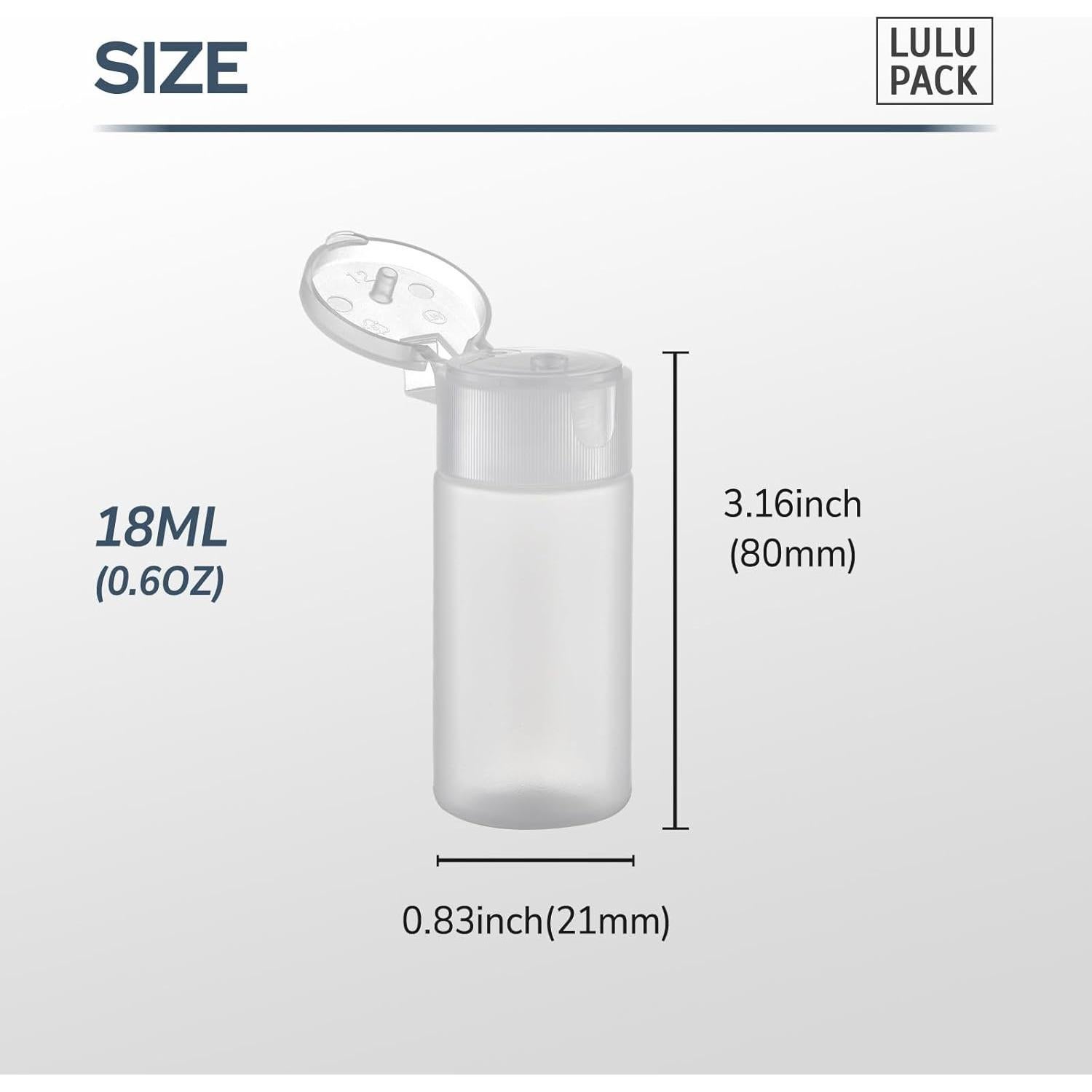 Botellas de Viaje Lulupack 18 ml Reutilizables A Prueba de Fugas