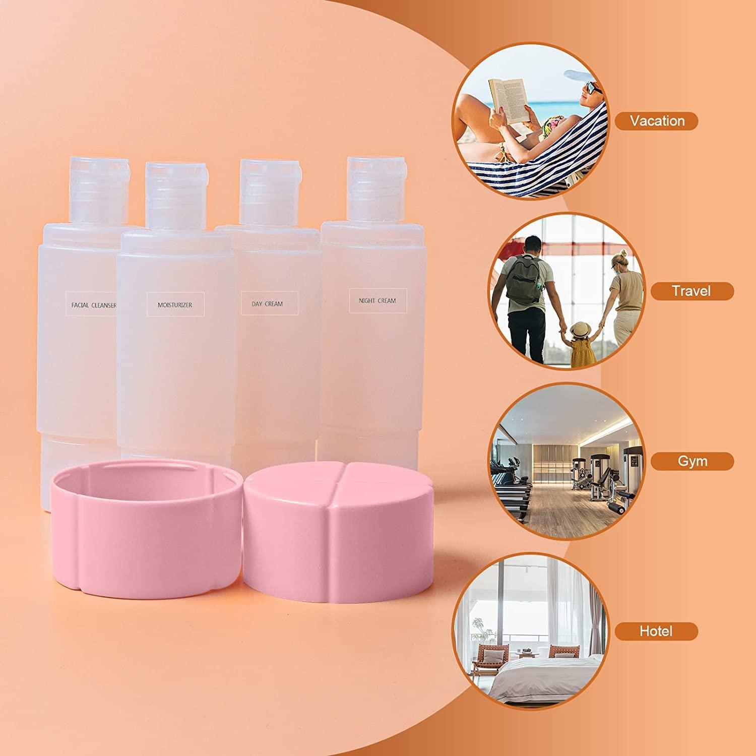 Botella de Viaje Olatay 4-en-1 Aprobada TSA 240ml Rosa