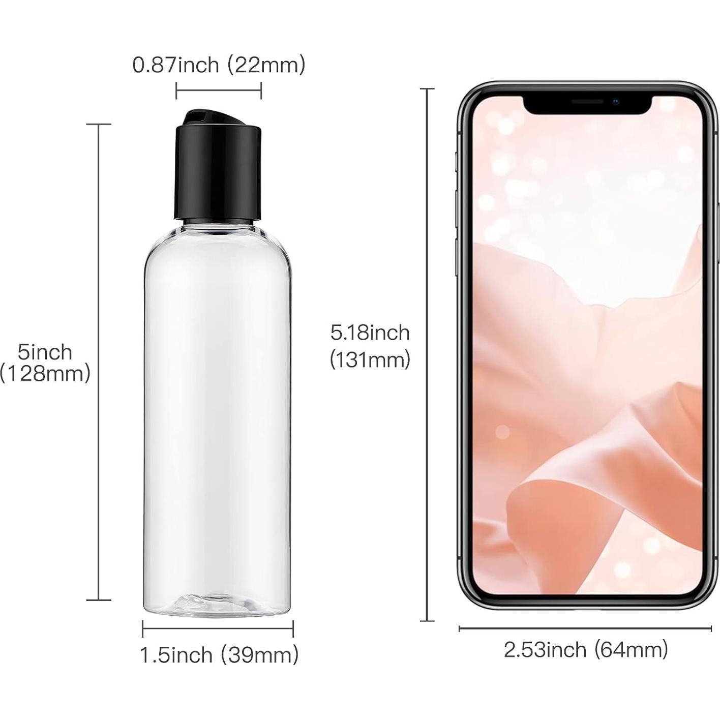 Set de 5 Botellas de Viaje 100ml Owlyee Aprobadas por TSA