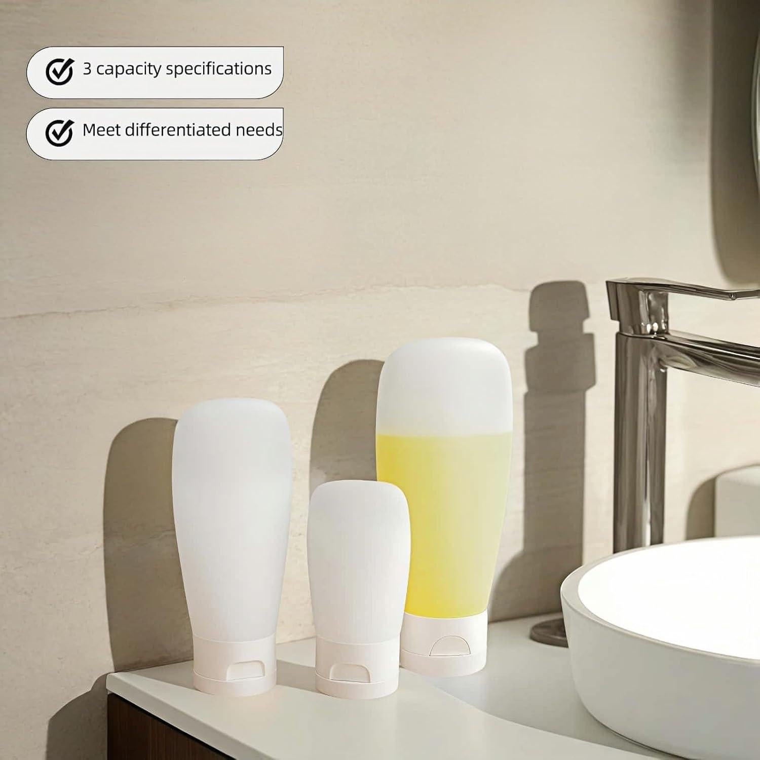 Conjunto de Botellas de Viaje Chinshwehaw 3-Pack Silicona 30ml 60ml 100ml