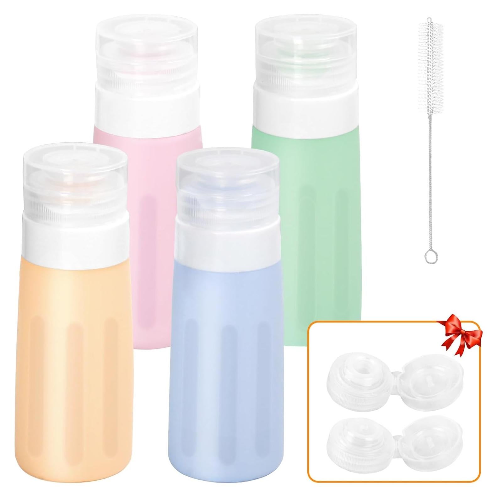 Juego de 4 Botellas de Viaje Seropy 90 ml Silicona A Prueba de Fugas