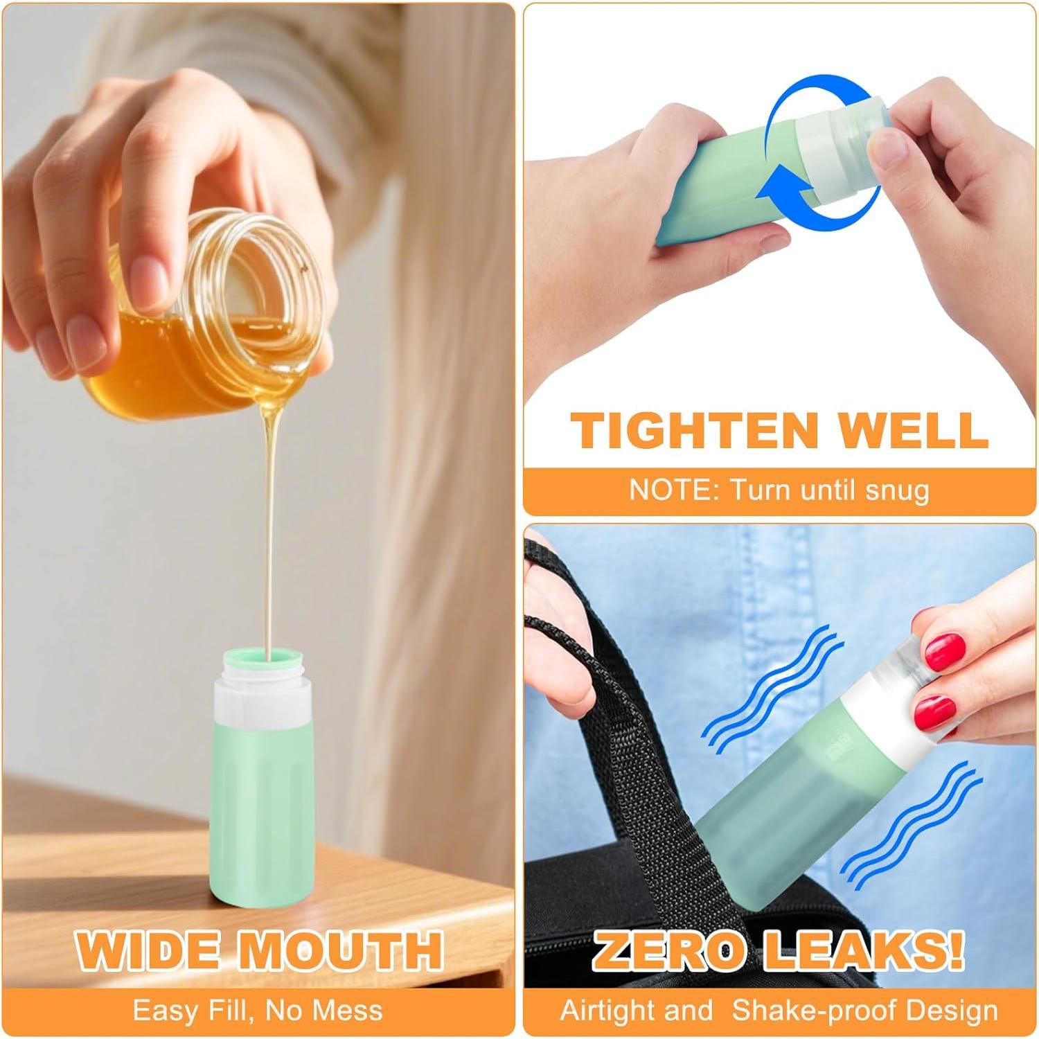 Juego de 4 Botellas de Viaje Seropy 90 ml Silicona A Prueba de Fugas