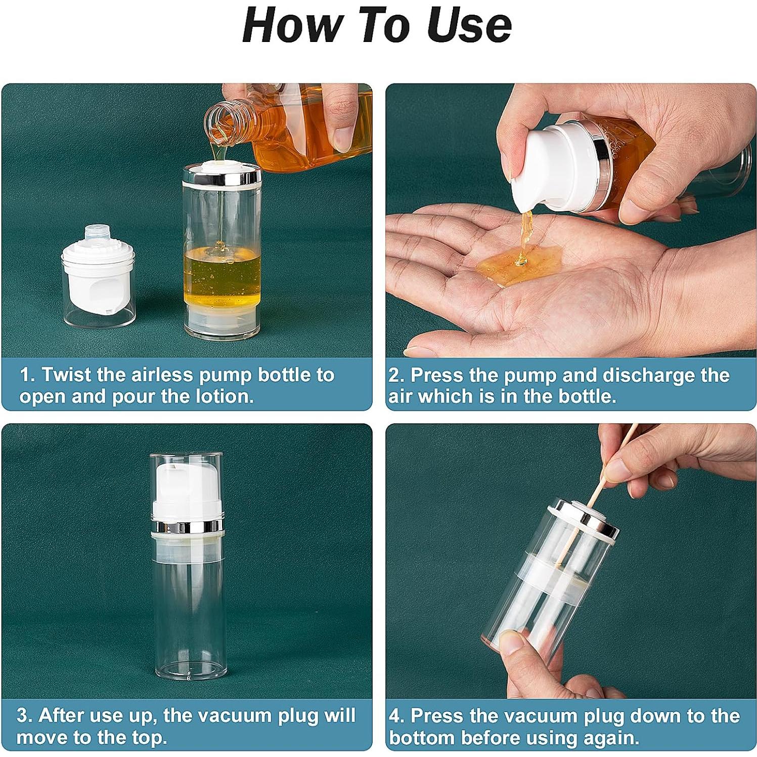 Botellas de bomba sin aire Decorniqu 100ml 3 Pack viaje