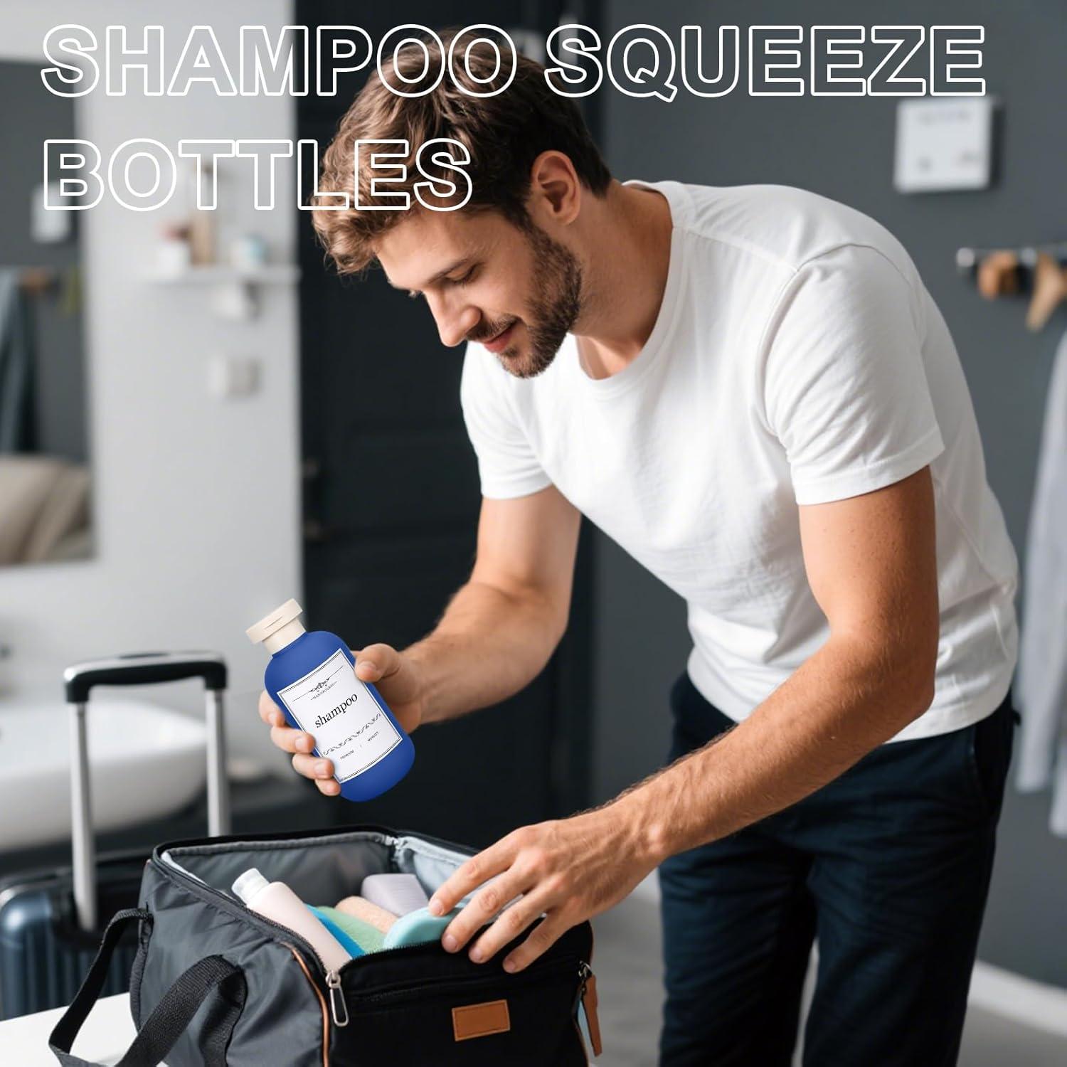 Botellas de Plástico Reutilizables ASEVAT 190ml para Champú