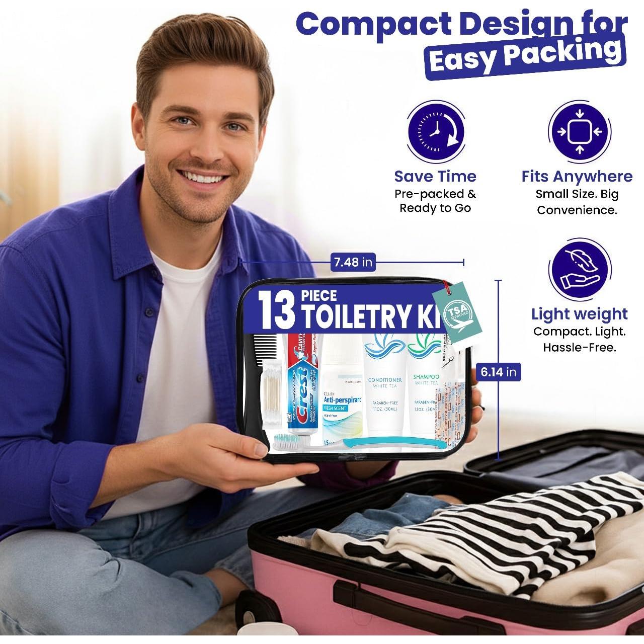 Kit de Aseo de Viaje Trektote 13 Piezas TSA - Esenciales