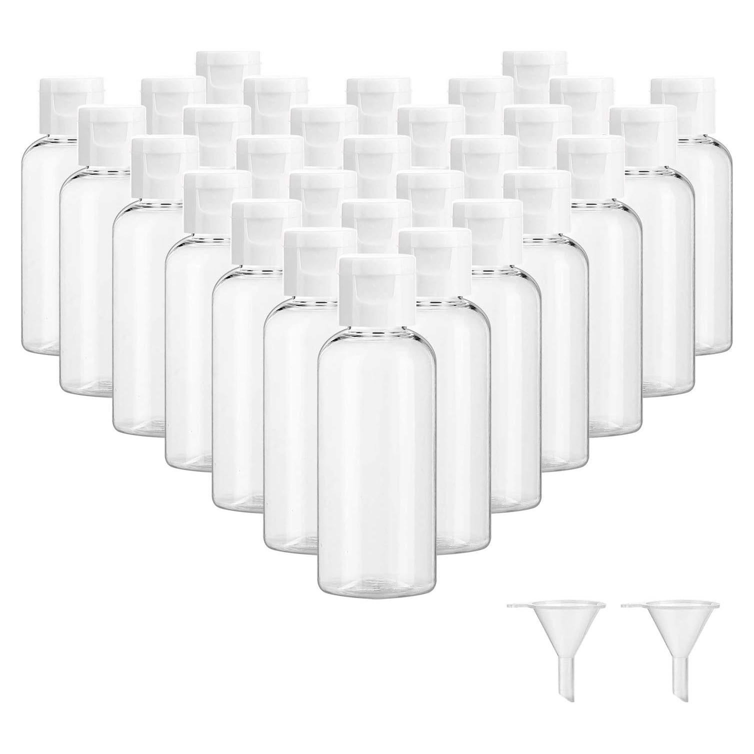 30 Botellas de Plástico 60 ml Dabacc Transparentes a Prueba de Fugas