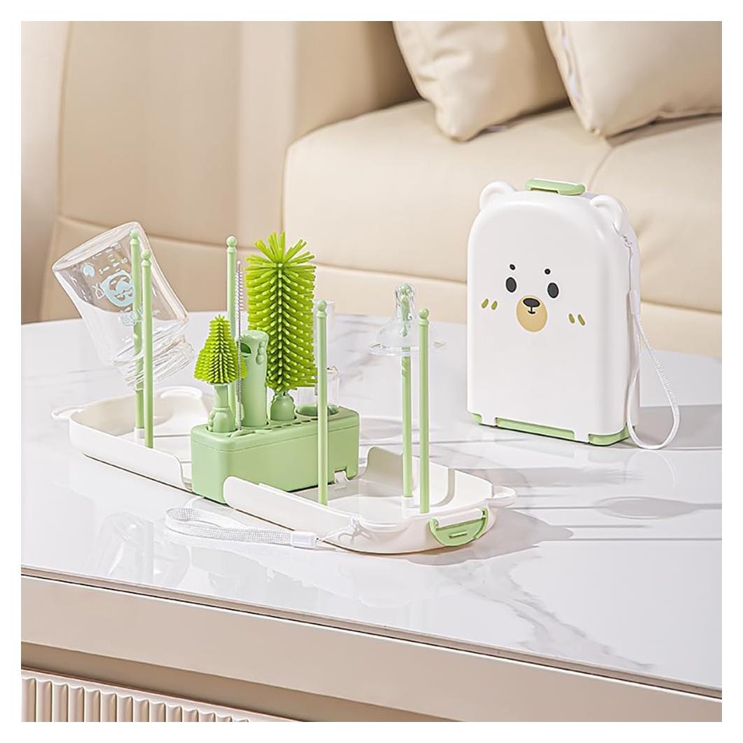 Juego de limpieza de biberones 6 en 1 Onluckdeer Verde