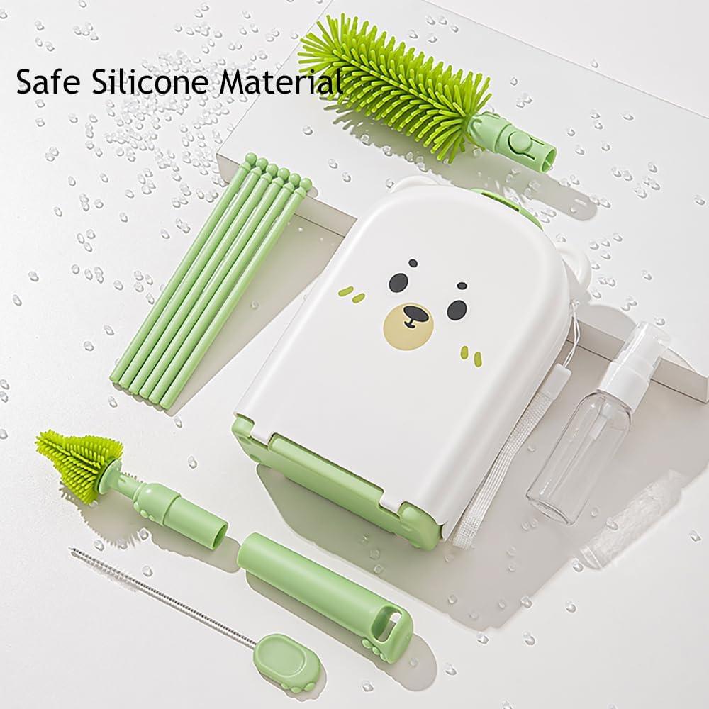 Juego de limpieza de biberones 6 en 1 Onluckdeer Verde