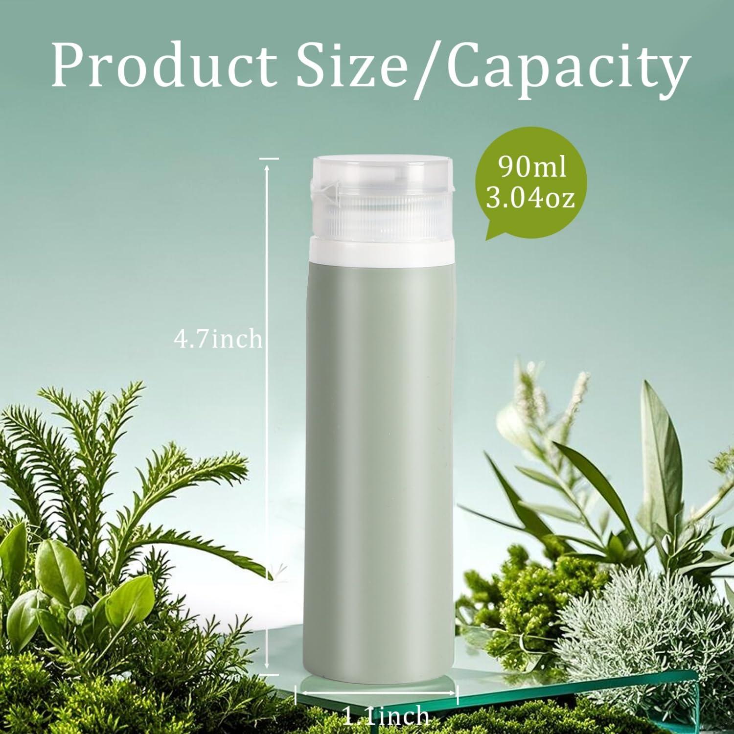 Juego de 3 Botellas de Viaje TYLEMAI 90ml Silicona Reutilizables