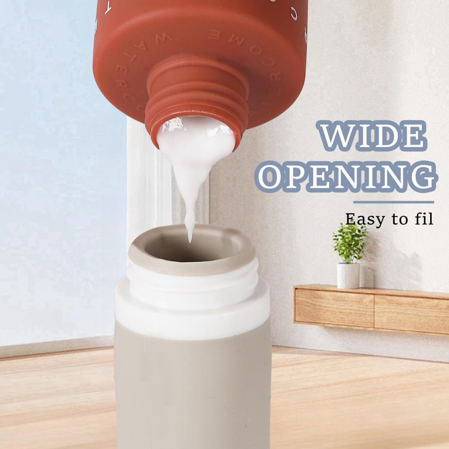 Juego de 3 Botellas de Viaje TYLEMAI 90ml Silicona Reutilizables