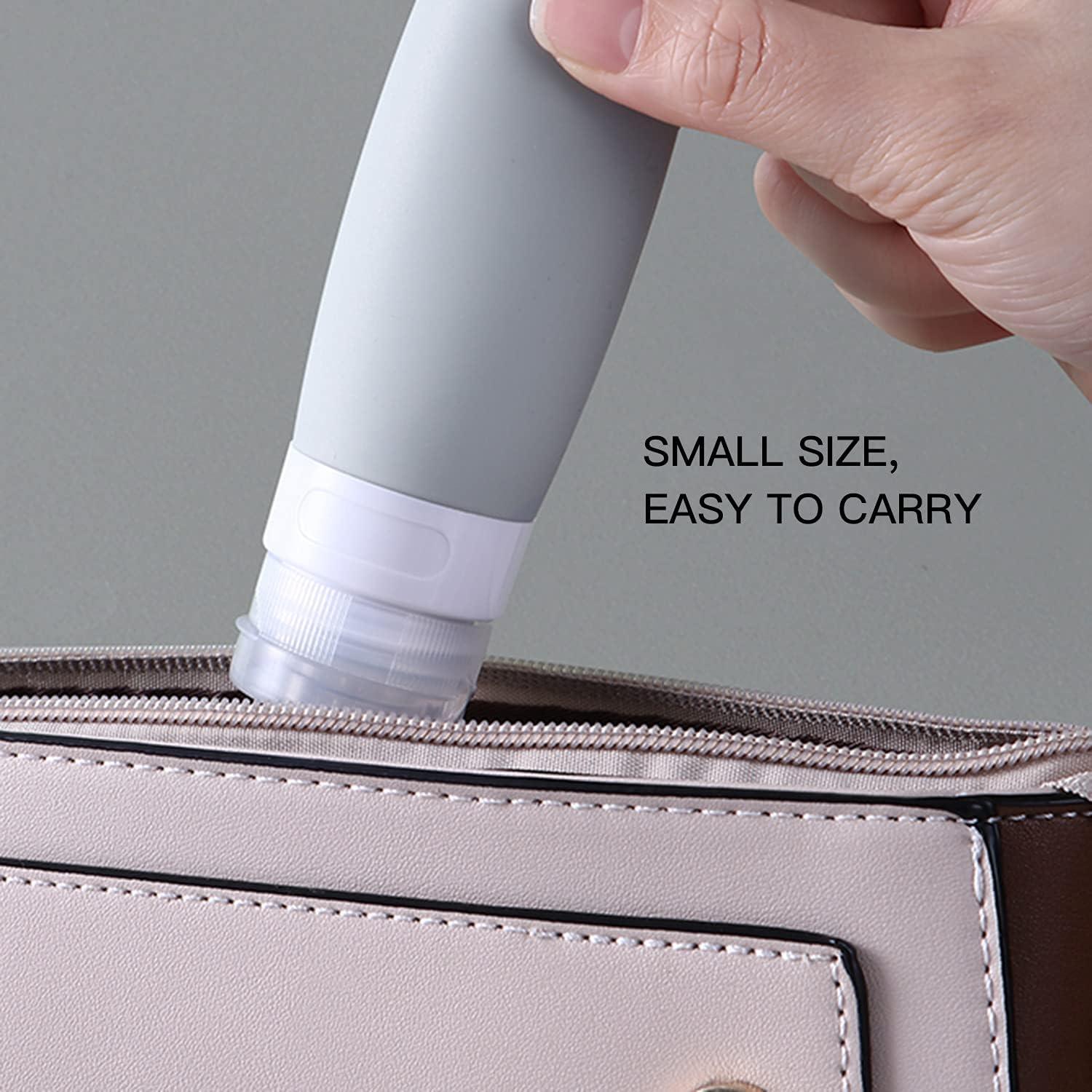 Juego de Botellas de Viaje Silicona 6 Piezas 80ml 60ml - Rosa Verde Gris