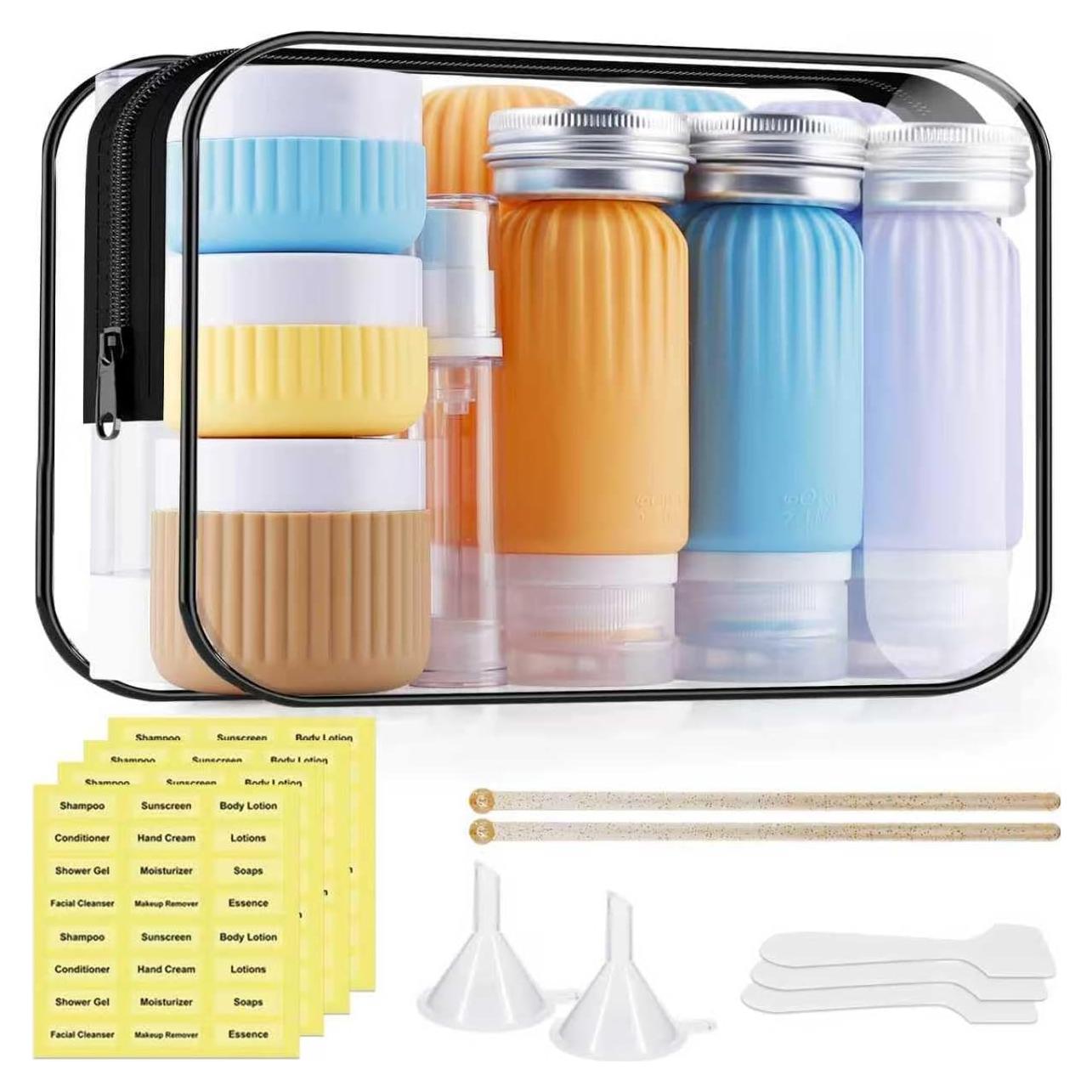 Set de Botellas de Viaje Silicona KOUWICH 25 Piezas TSA