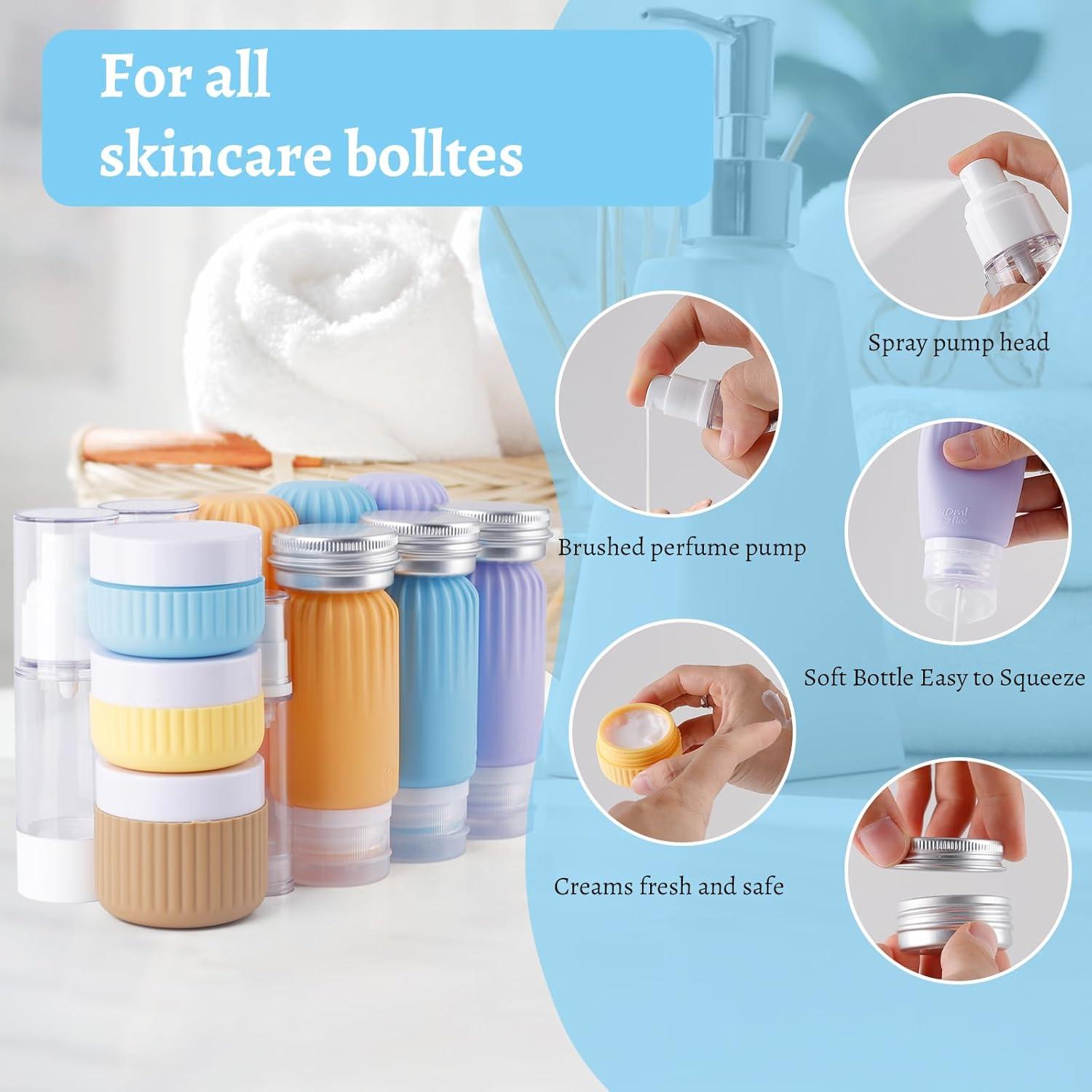 Set de Botellas de Viaje Silicona KOUWICH 25 Piezas TSA