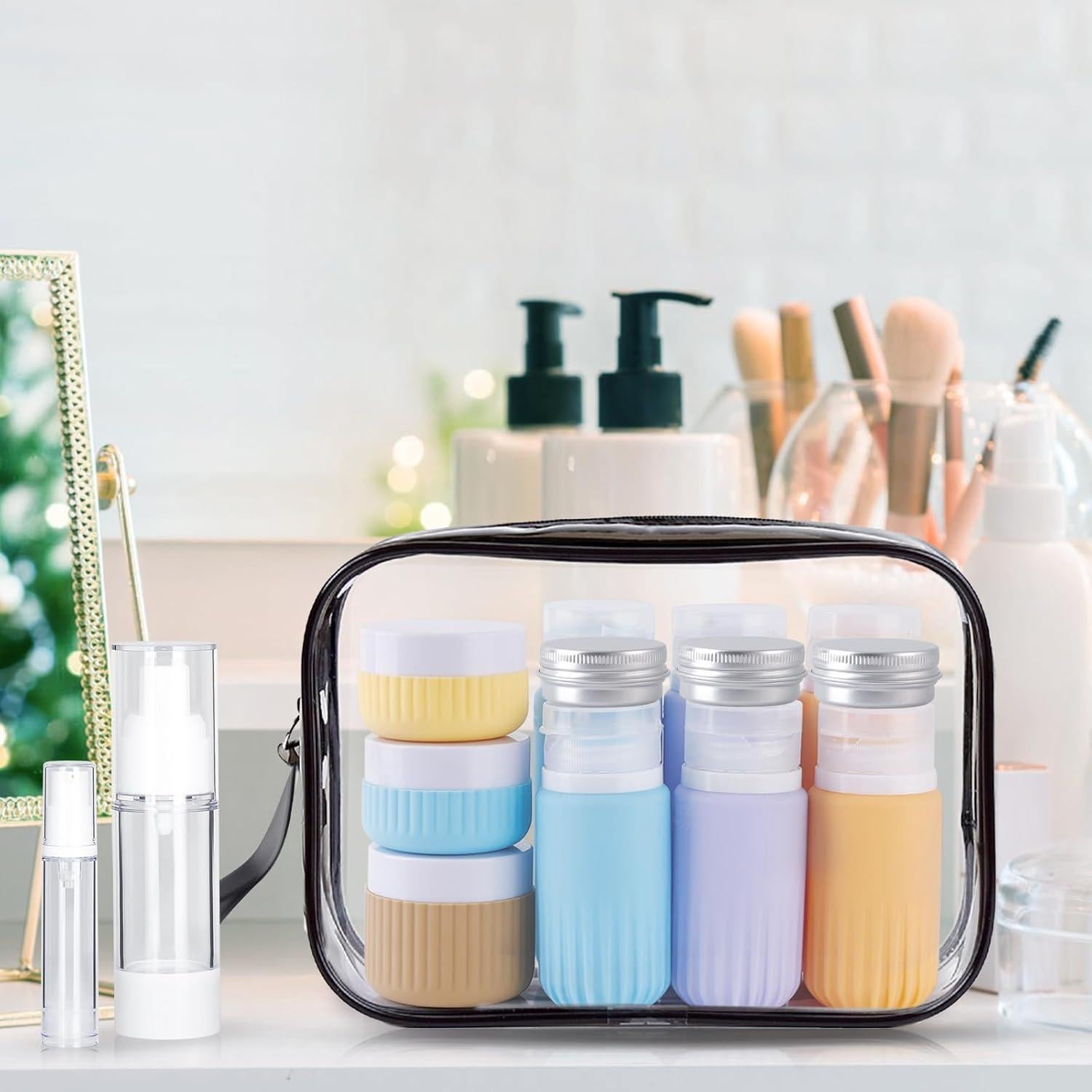 Set de Botellas de Viaje Silicona KOUWICH 25 Piezas TSA