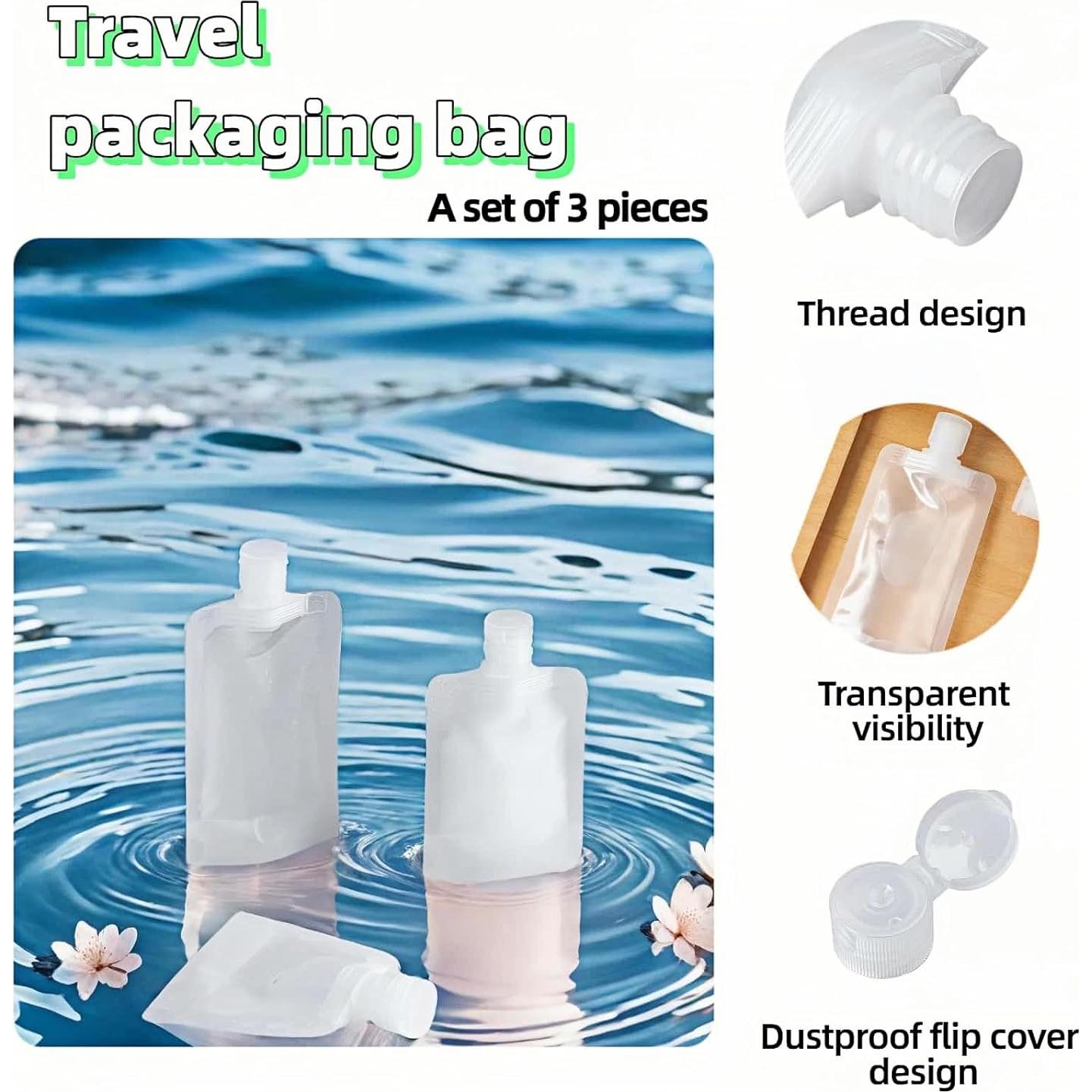 Kit de Botellas de Viaje Chinshwehaw 30ml/50ml/100ml a Prueba de Fugas