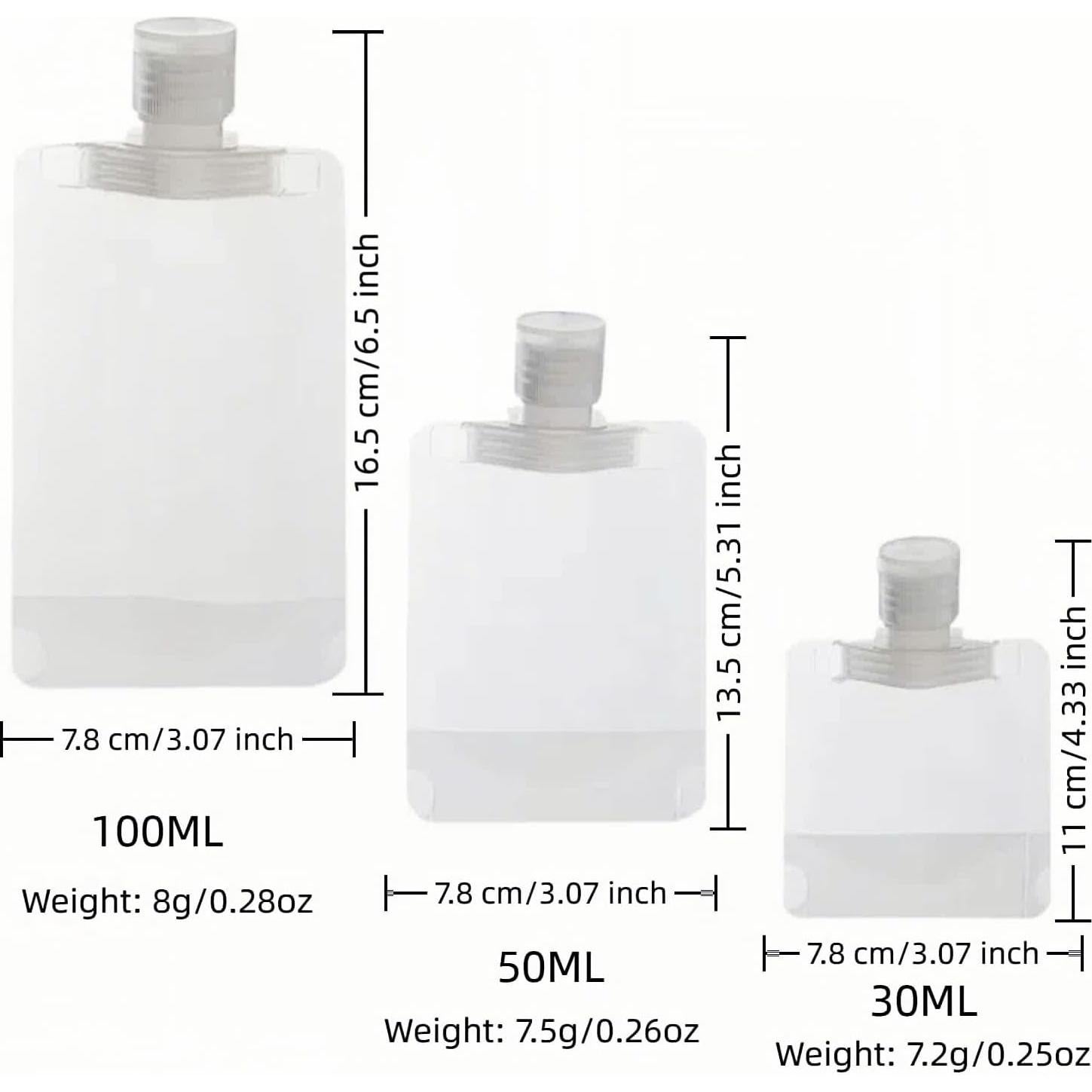 Kit de Botellas de Viaje Chinshwehaw 30ml/50ml/100ml a Prueba de Fugas