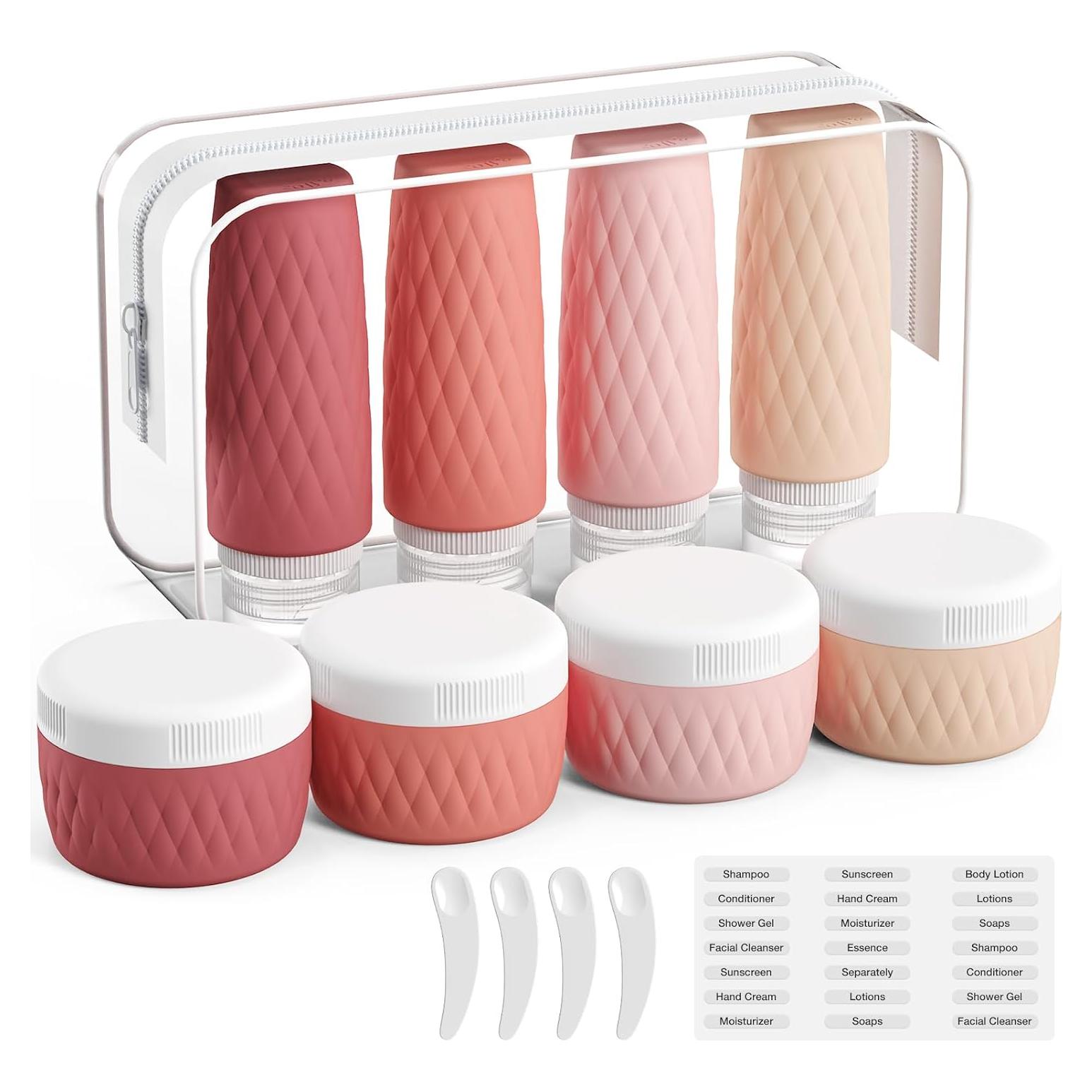 Paquete de 8 Botellas de Viaje KUANGRE 90ml a Prueba de Fugas