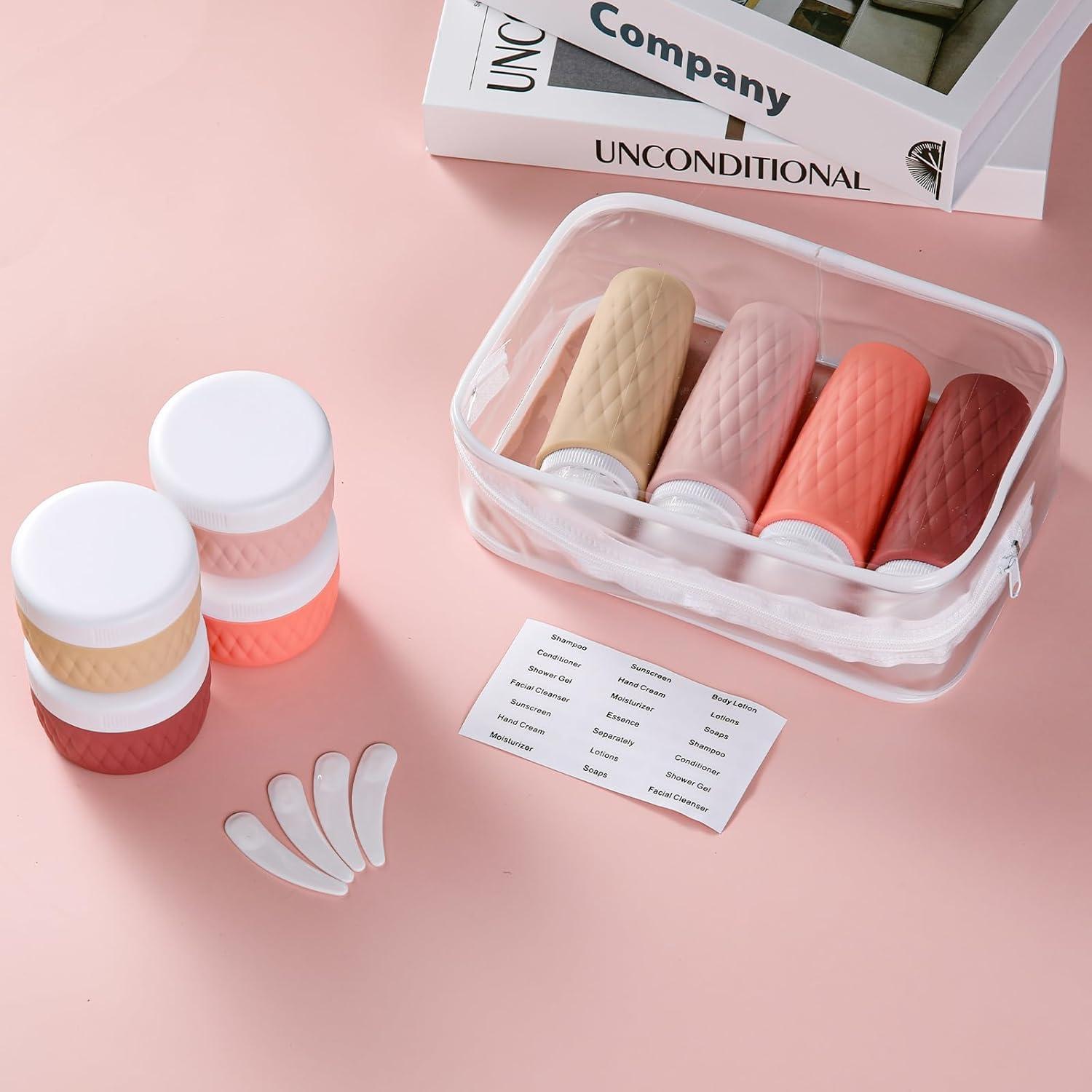 Paquete de 8 Botellas de Viaje KUANGRE 90ml a Prueba de Fugas