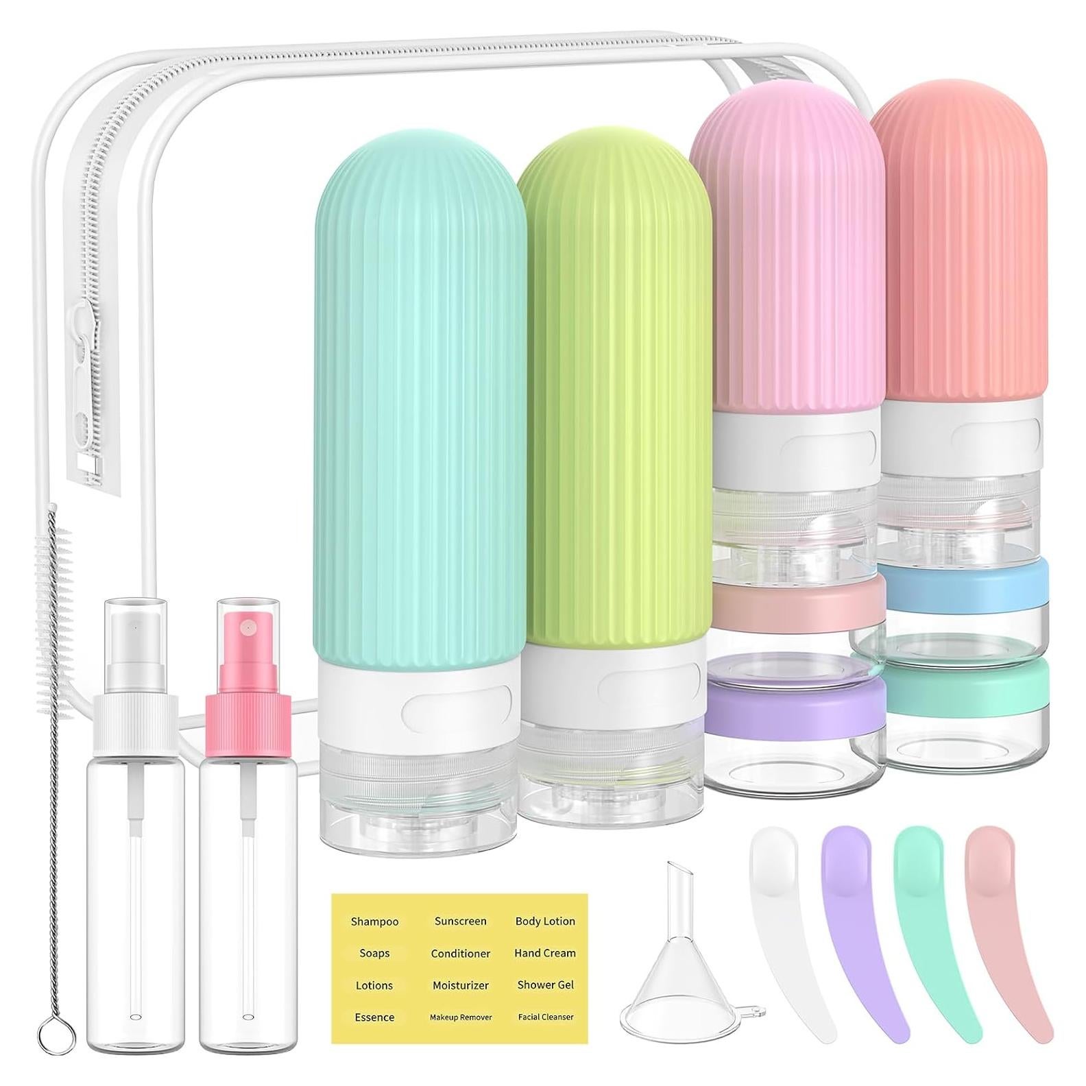 Botellas de Viaje ME.FAN 18 Pack Silicona Aprobadas TSA